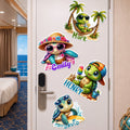 Cute Turtle - Cruise Door Signs Stateroom Decor Cruising Family Vacation - Personalized Magnet