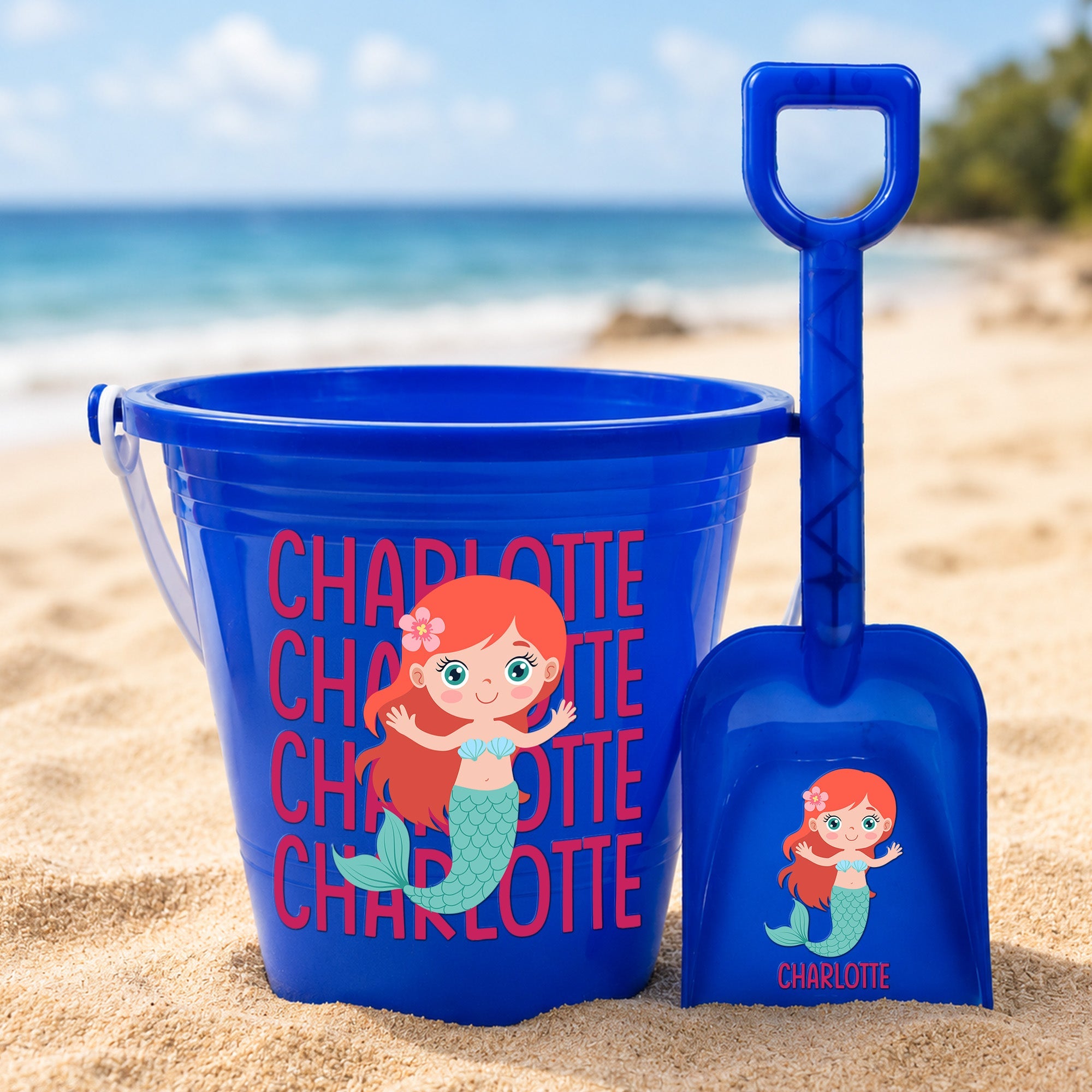 Cute And Beachy Custom Name - Personalized Beach Bucket