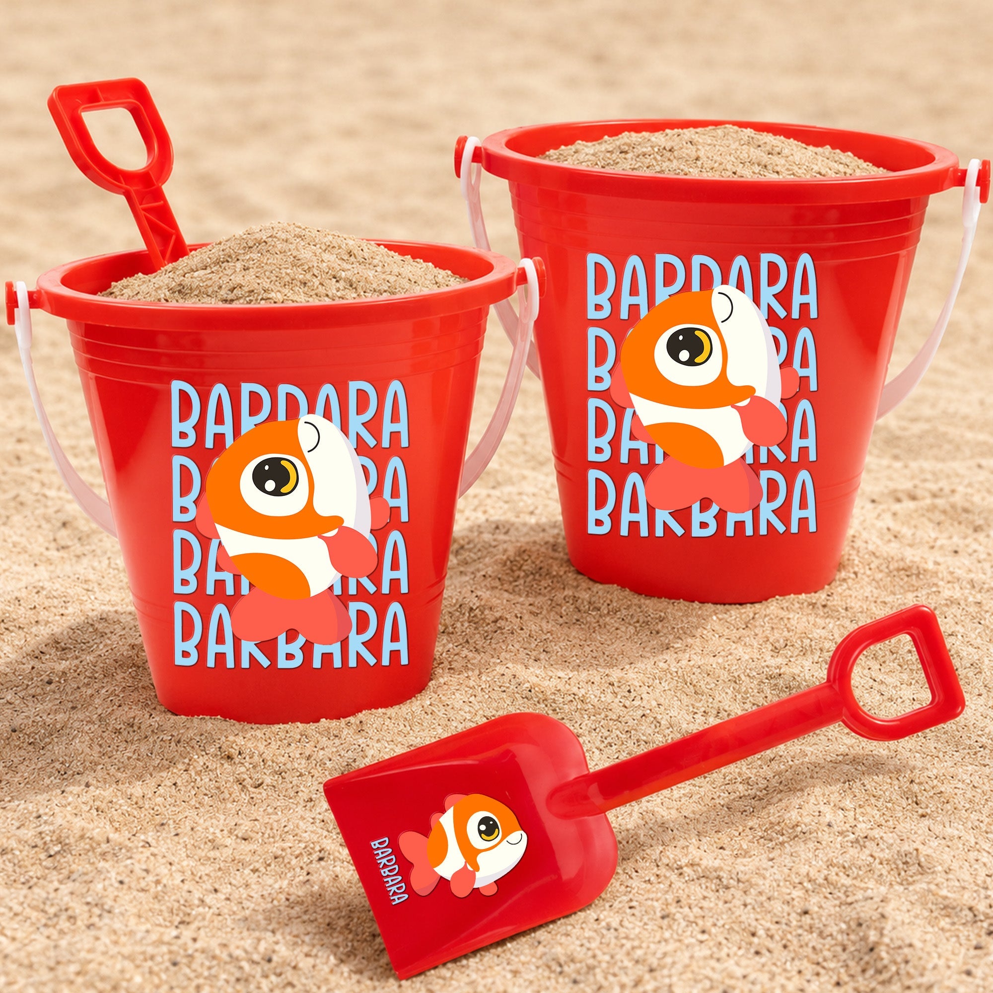 Cute And Beachy Custom Name - Personalized Beach Bucket