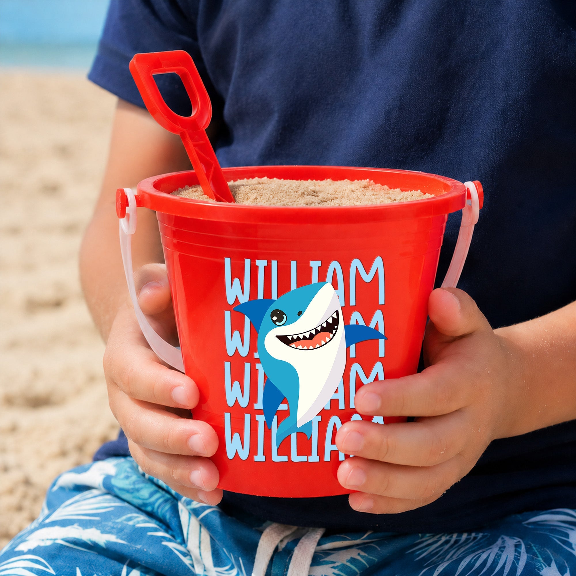 Cute And Beachy Custom Name - Personalized Beach Bucket