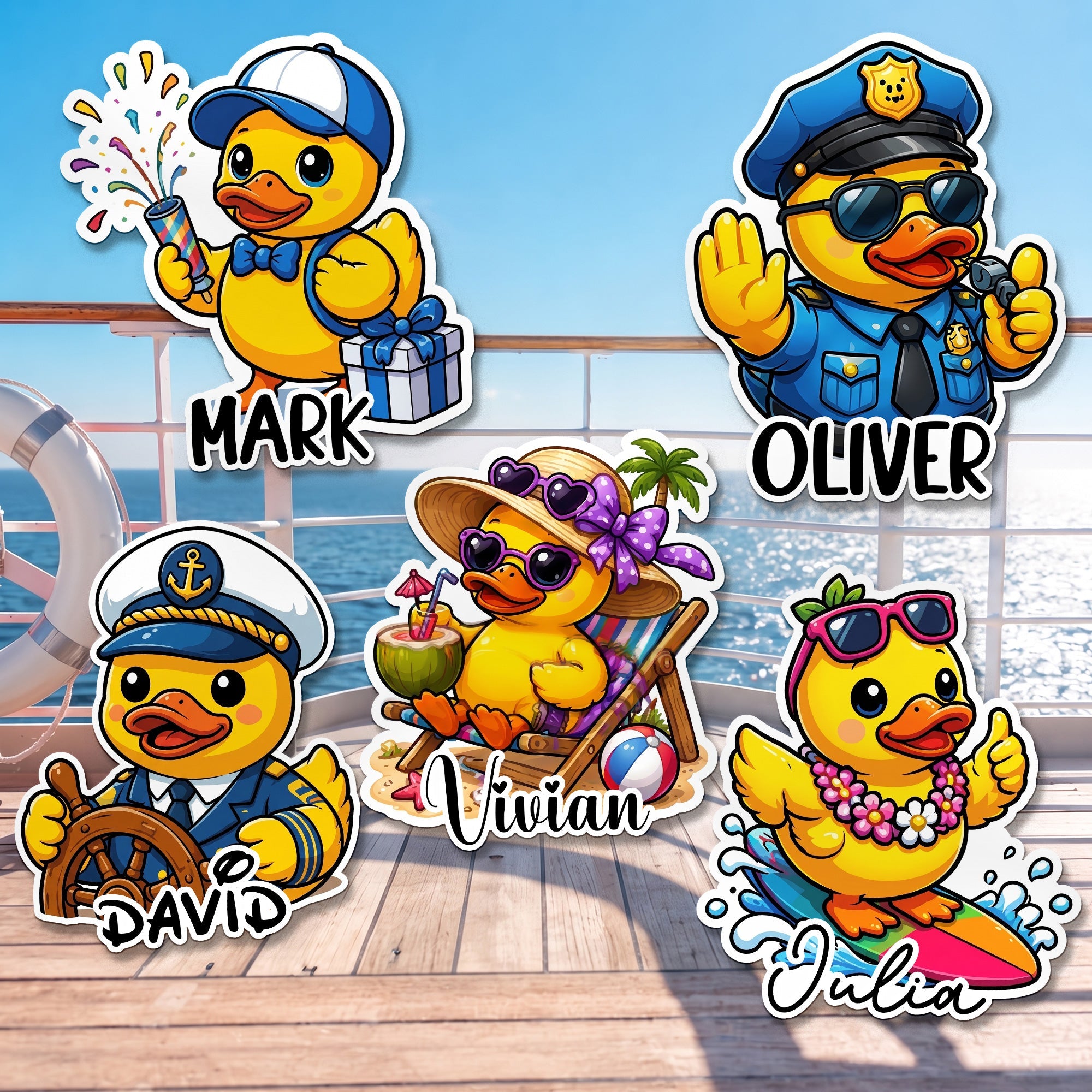 Cute Duck - Cruise Door Signs Stateroom Decor Cruising Family Vacation, Girls Trip - Personalized Magnet