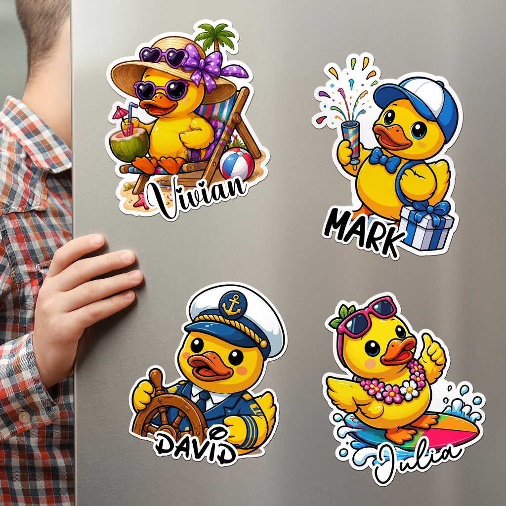 Cute Duck - Cruise Door Signs Stateroom Decor Cruising Family Vacation, Girls Trip - Personalized Magnet