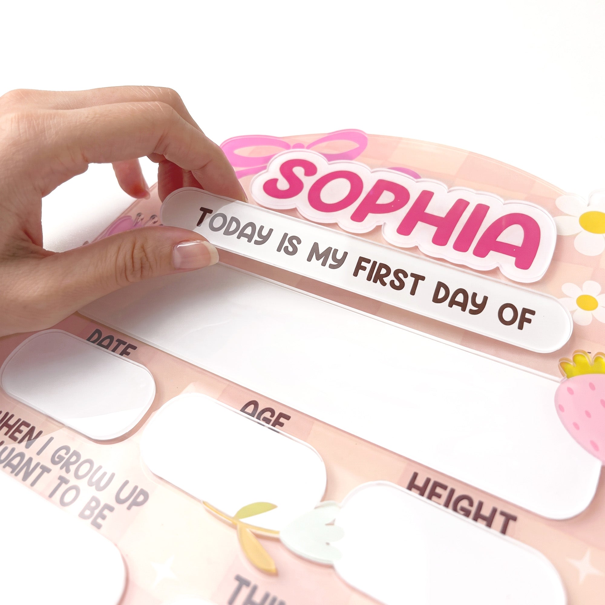Daisy And Ribbon Theme 1St Day Of School Reusable - Personalized First And Last Day School Sign