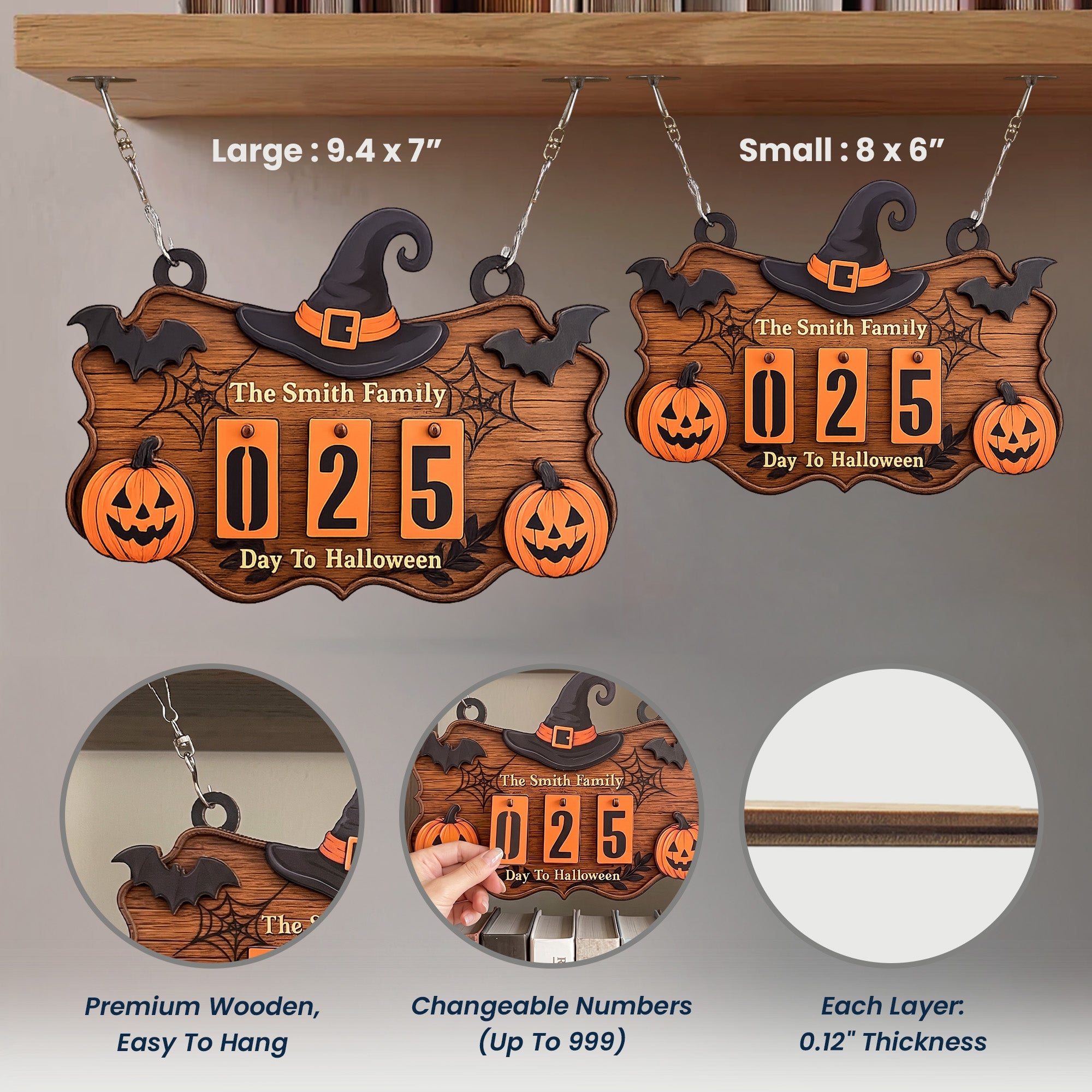 Days To Halloween Tracker - Personalized Tracker Sign