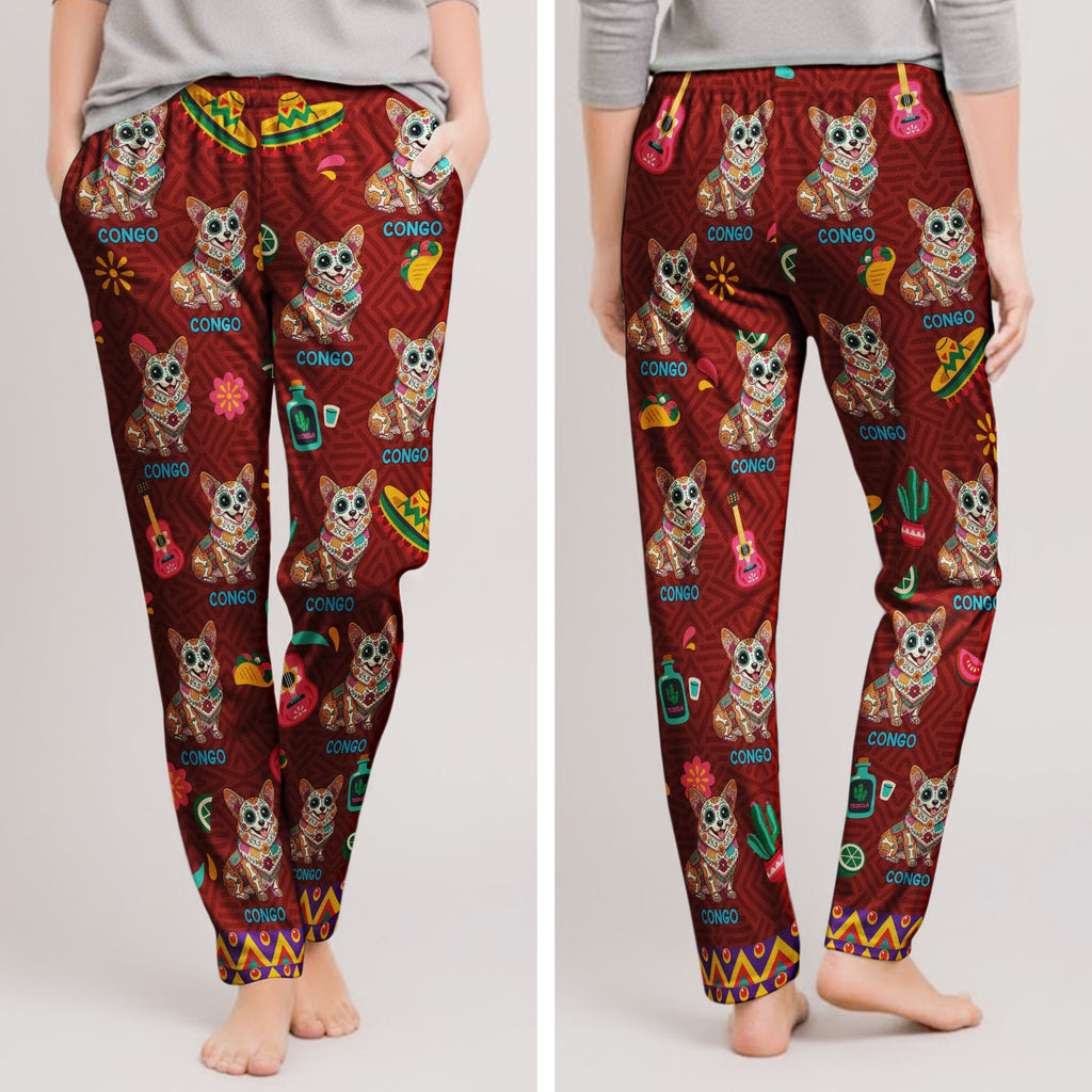 Dia De Los Muertos Custom Pet Photo Latinos Mexican - Personalized Lounge Pants