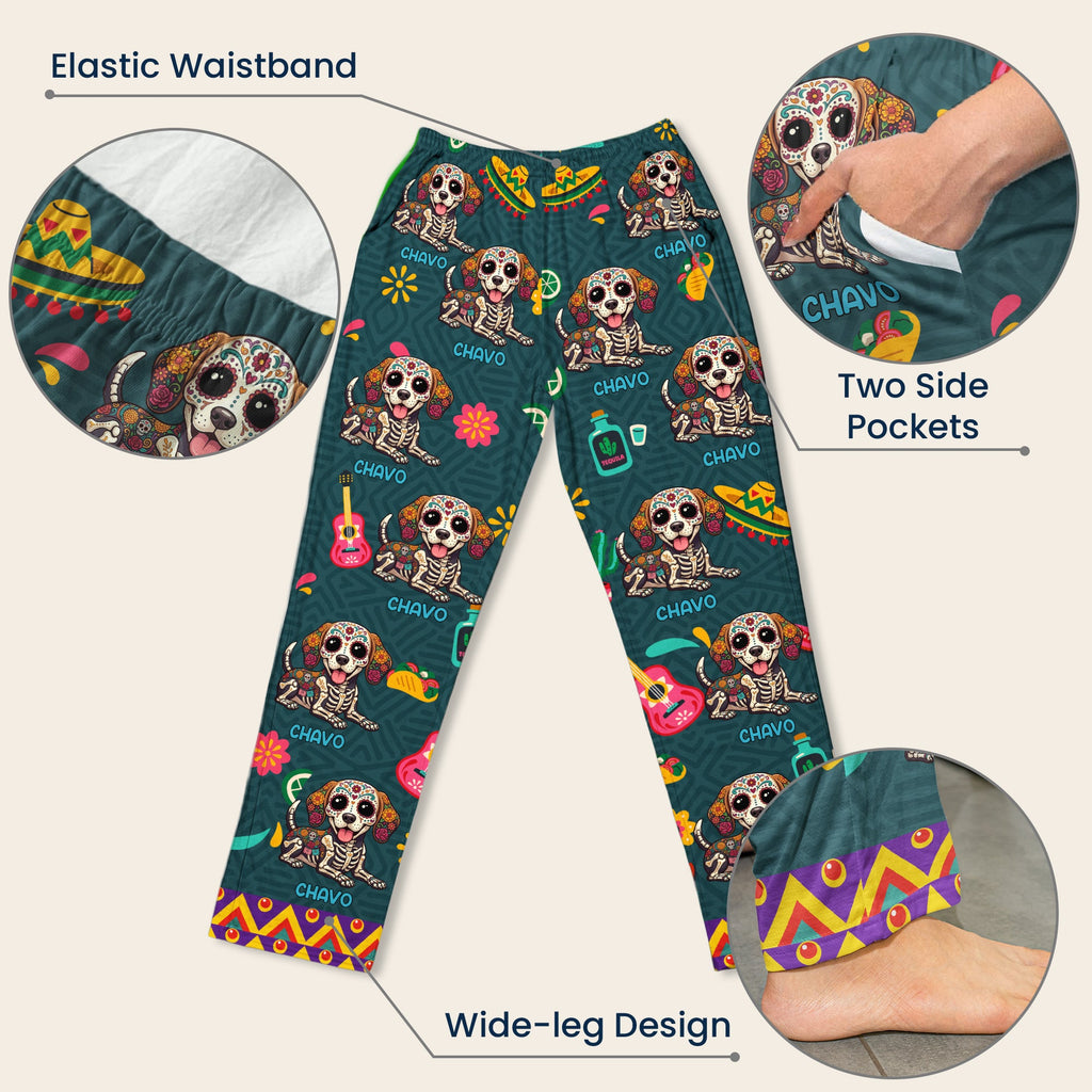 Dia De Los Muertos Custom Pet Photo Latinos Mexican - Personalized Lounge Pants