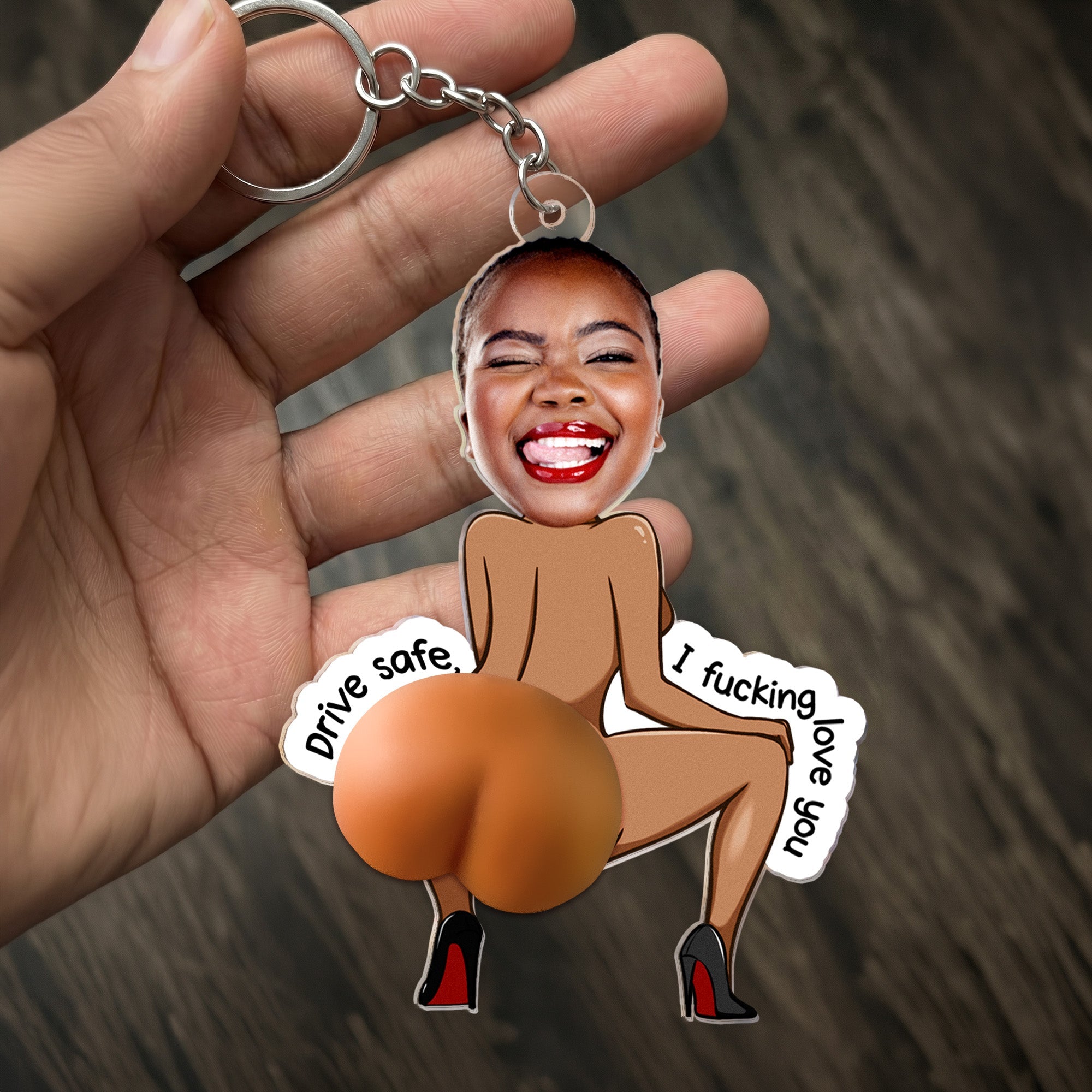 Drive Safe - Naughty 3D Squishy Gifts For Him, Husband, Boyfriend - Personalized Keychain