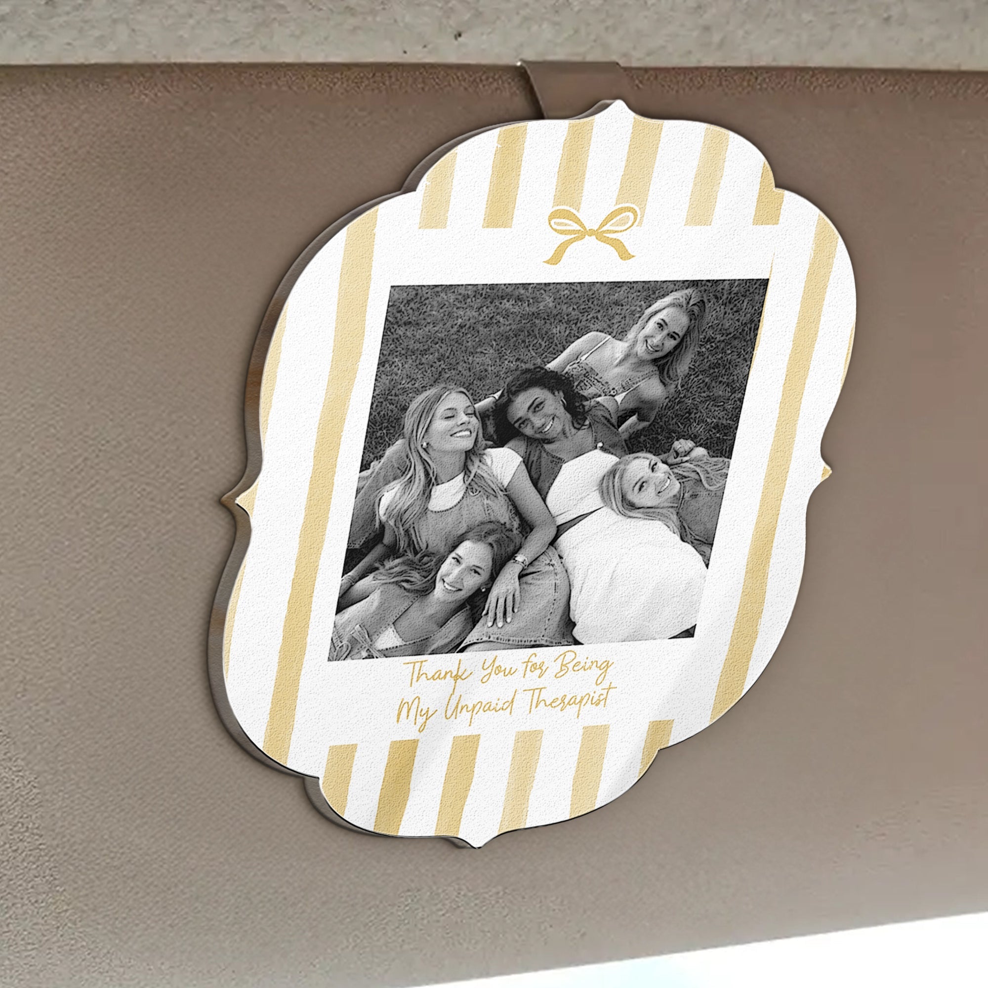 Drive Safe, Bestie - Retro Frame - Upload Friendship Photo - Personalized Car Visor Clip