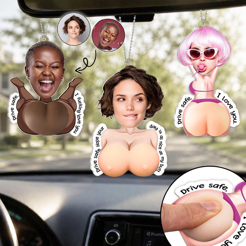 Drive Safe, Handsome I Love You 3D Squishy Cute & Fun Gifts - Personalized Rear View Mirror Accessory