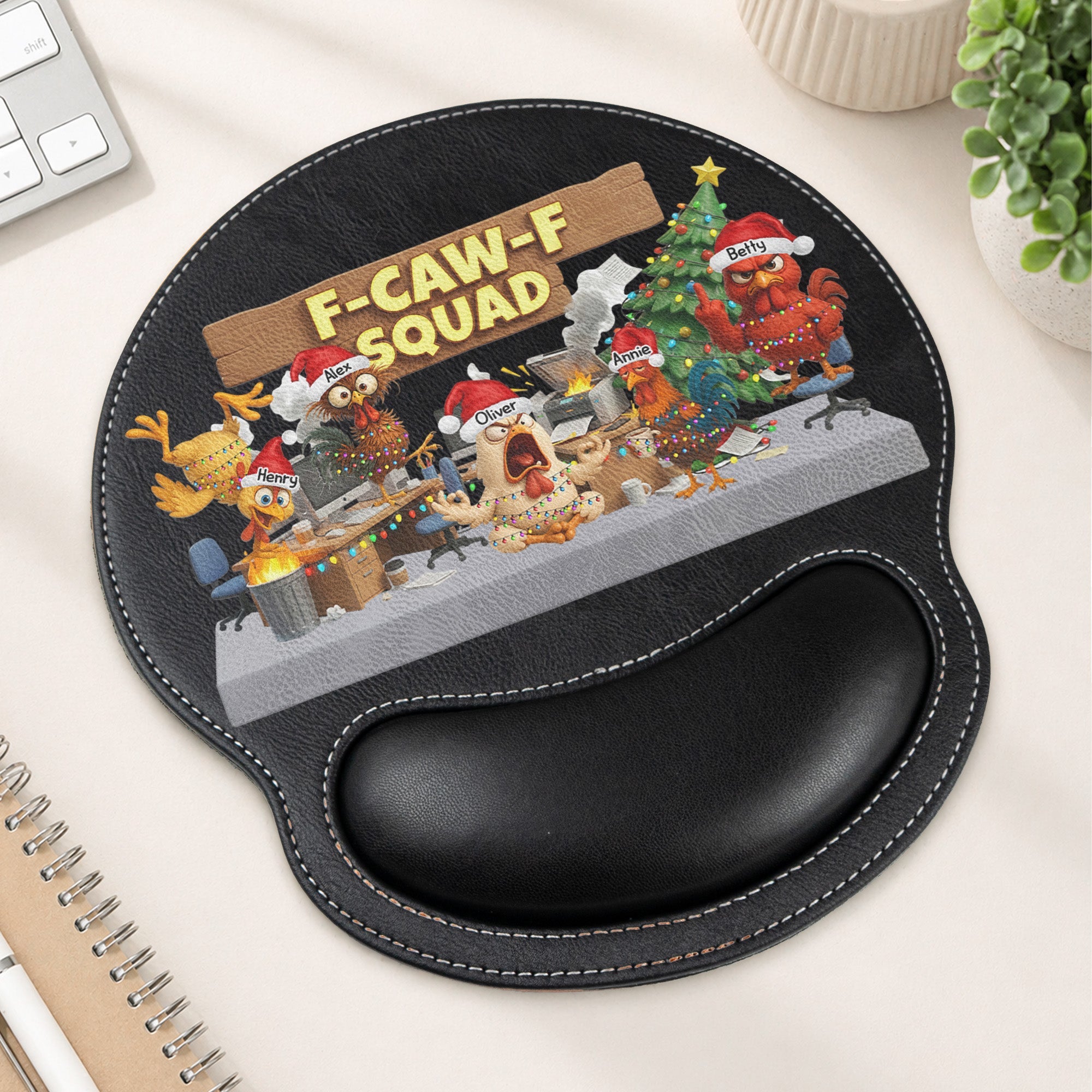F-Caw-F Squad, Funny White Elephant Party Exchange Gift For Coworker Team - Personalized Mouse Pad