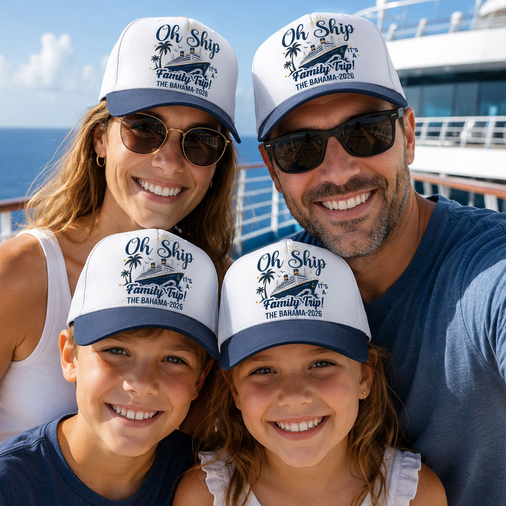 Family Cruise - Friends, Family Vacation Caps, Travel Matching - Personalized Cap