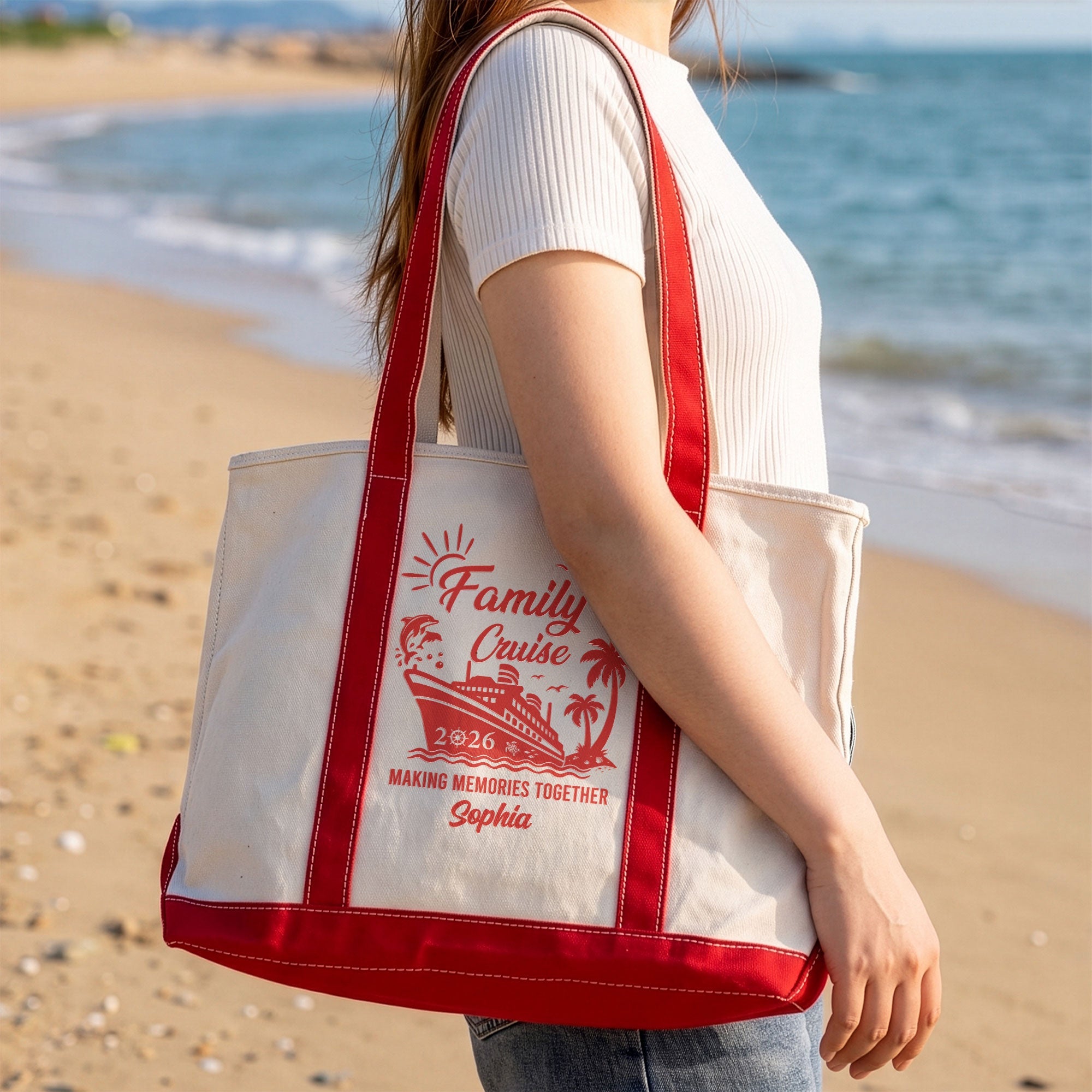 Family Cruise Vacation - Personalized Tote Bag