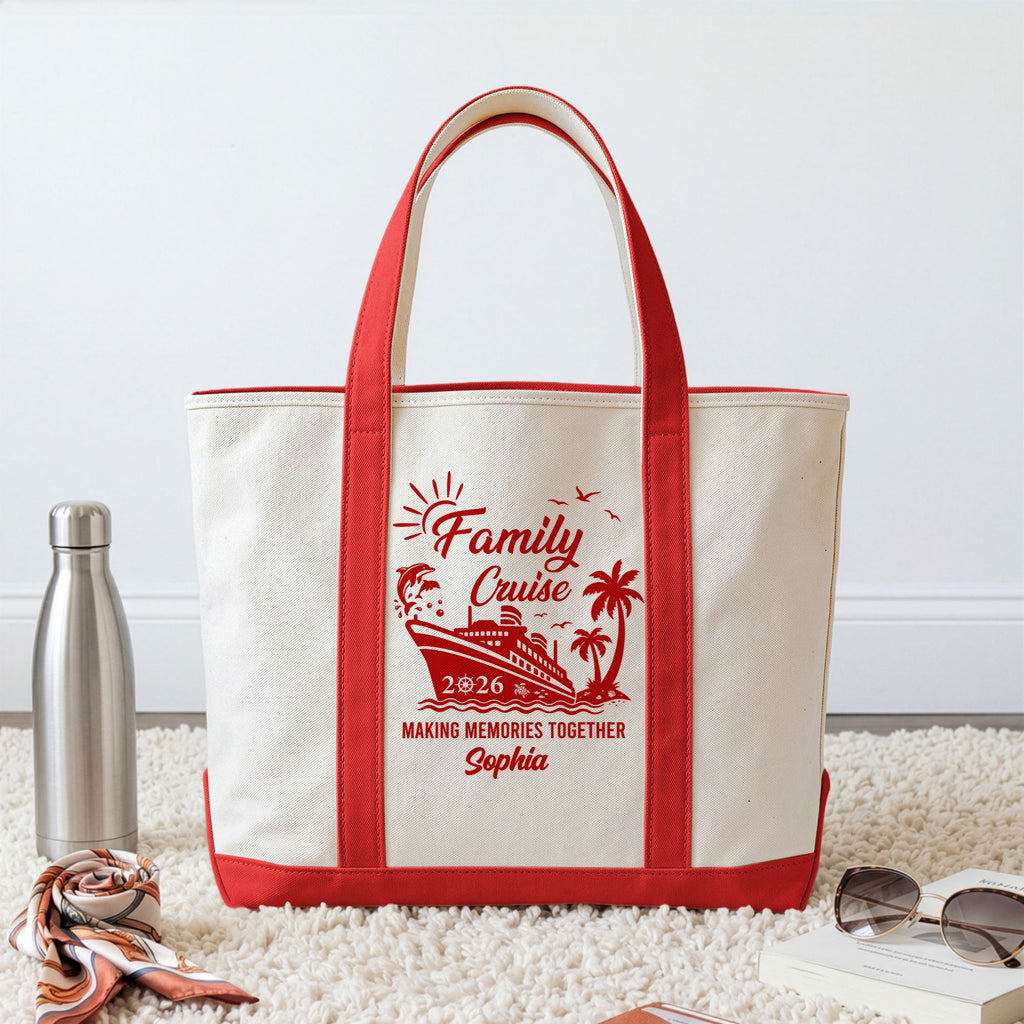 Family Cruise Vacation - Personalized Tote Bag