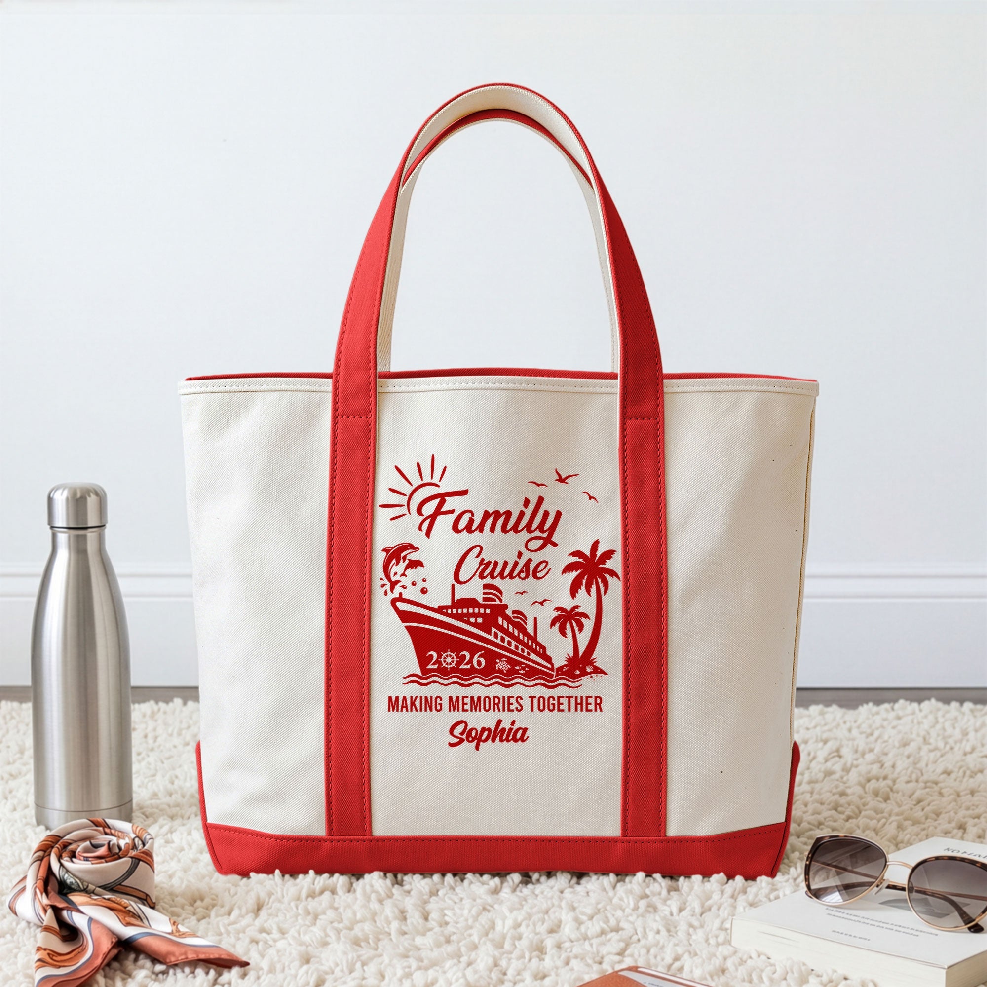 Family Cruise Vacation - Personalized Tote Bag
