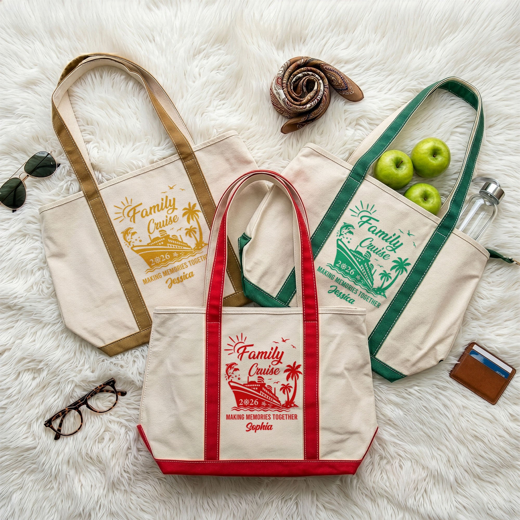 Family Cruise Vacation - Personalized Tote Bag