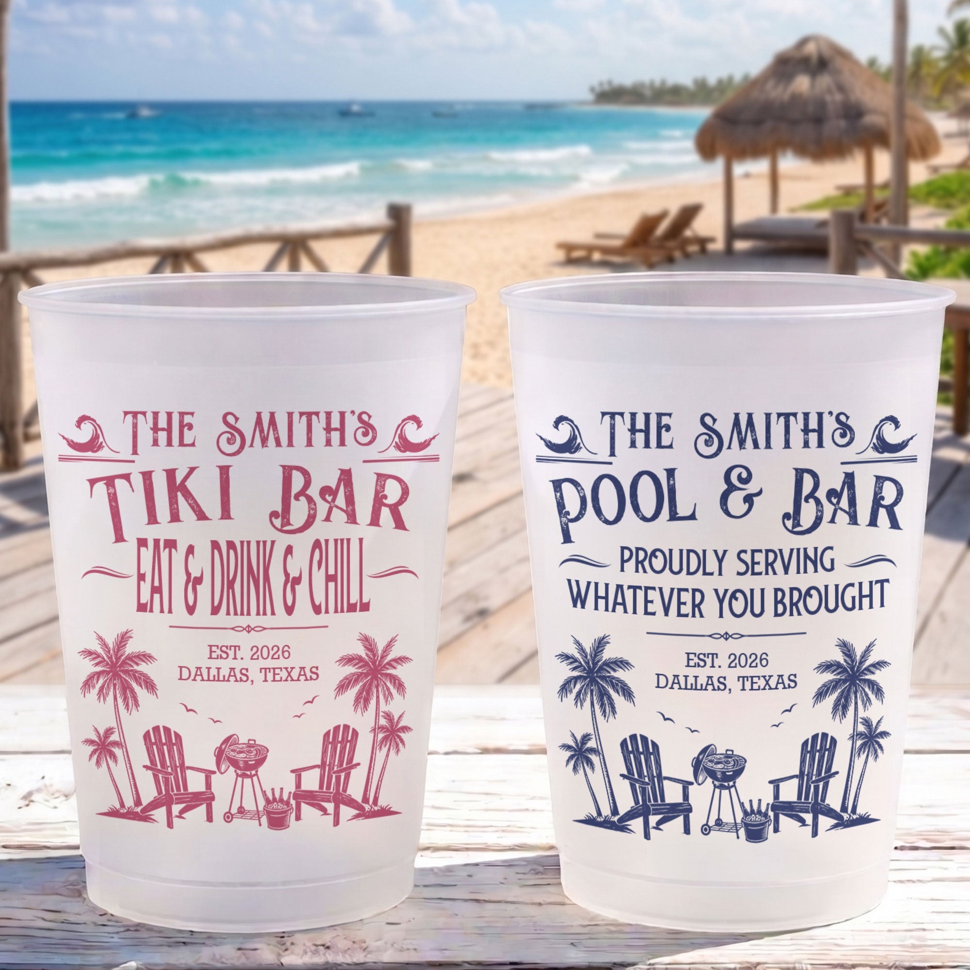 Family & Friends Pool & Bar Party Favors, Proudly Serving Whatever You Brought Summer Vacation - Personalized Cups