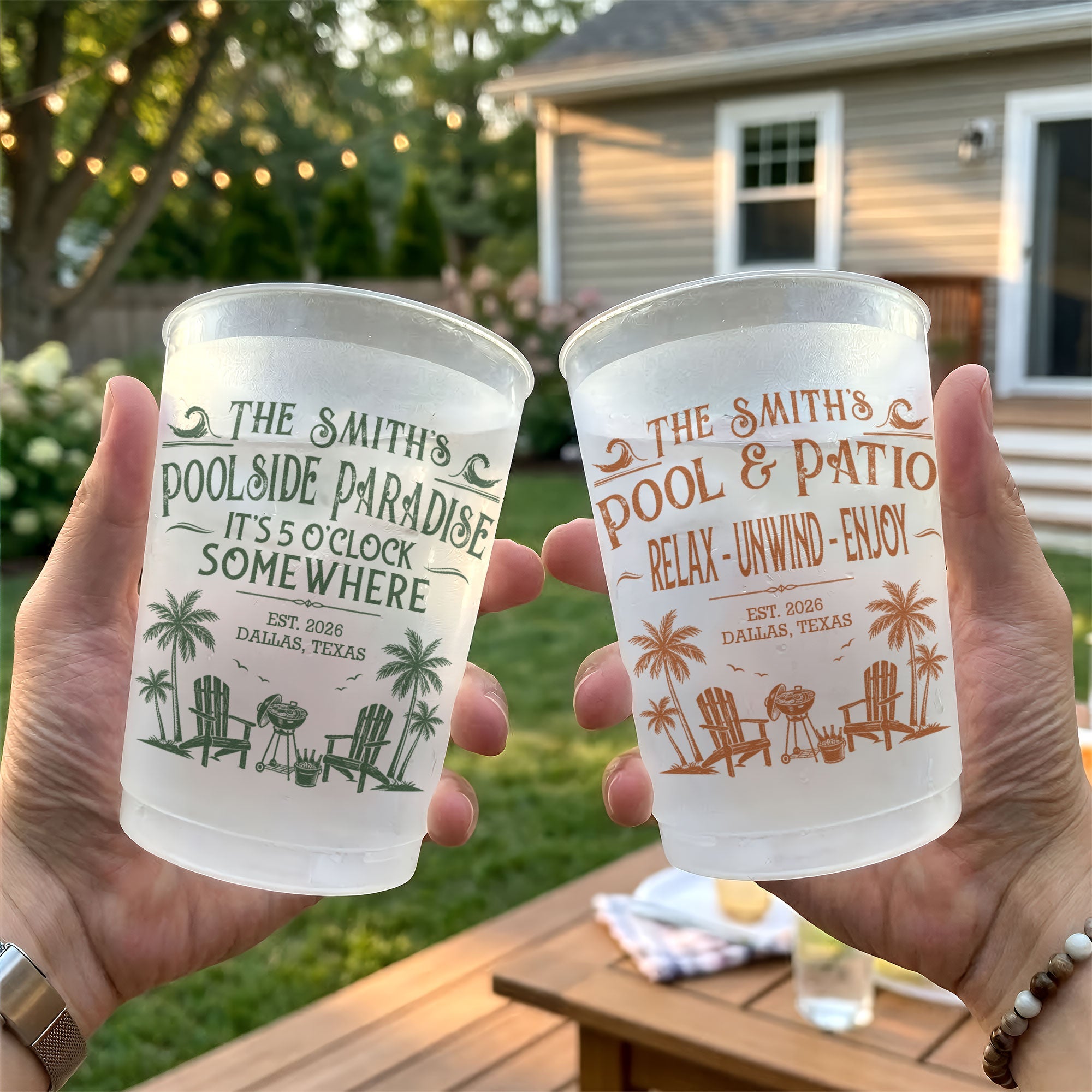 Family & Friends Pool & Bar Party Favors, Proudly Serving Whatever You Brought Summer Vacation - Personalized Cups