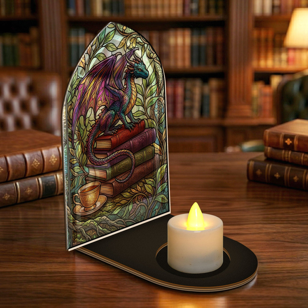 Fantasy Book, Book Dragon Gift For Book Lovers - Personalized Wooden Plaque