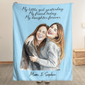 First My Daughter Custom Photo Watercolor Art Gift For Her - Personalized Blanket