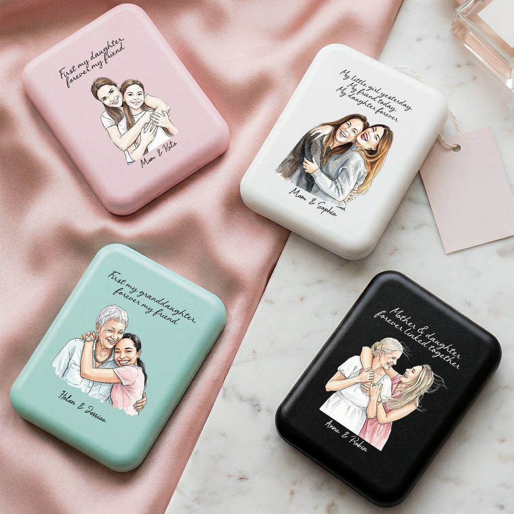 First My Daughter Custom Photo Watercolor Art Gift For Her - Personalized Mirror