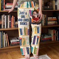 Floral Bookshelf, Just A Girl Who Loves Books Gift For Bookworm - Personalized Lounge Pants