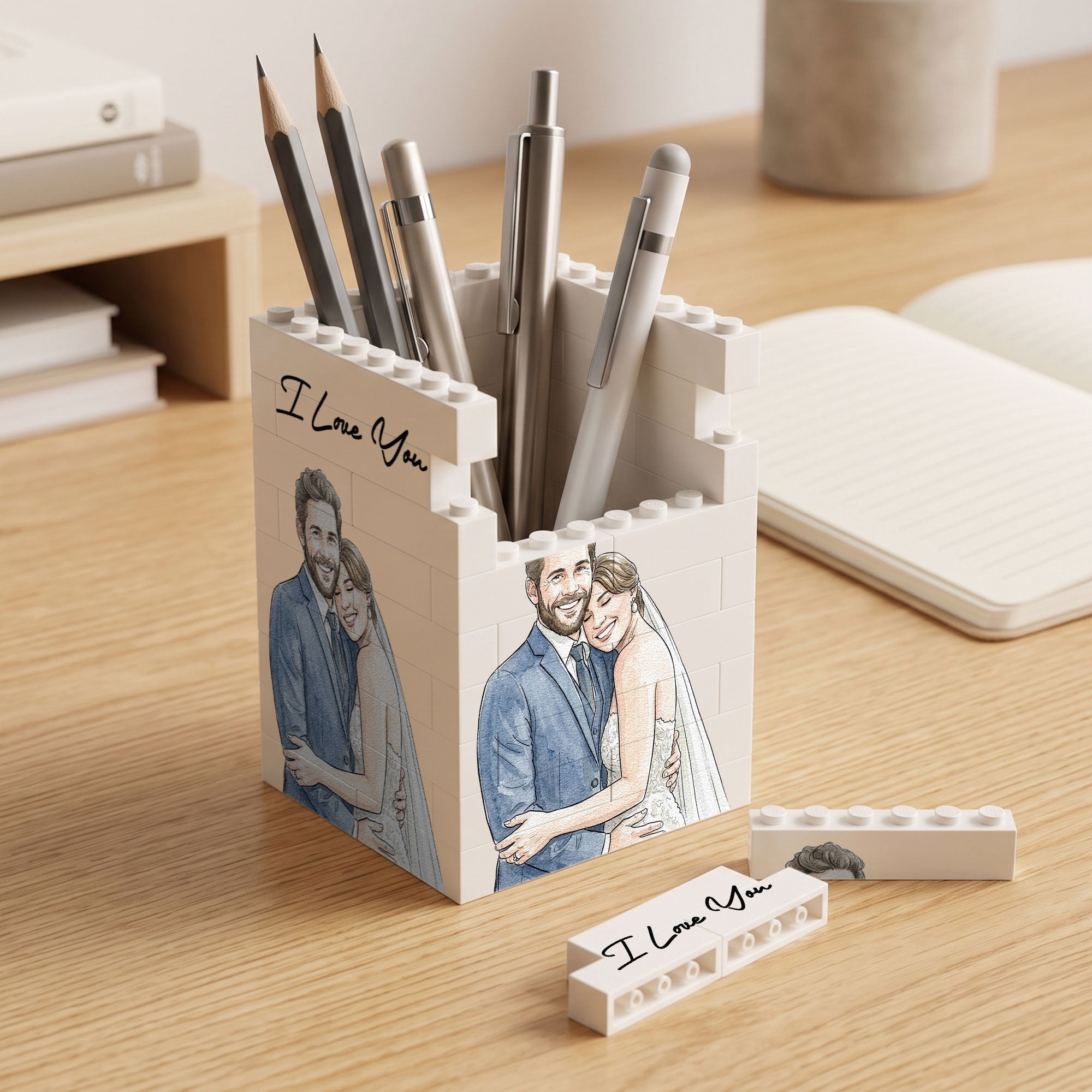 Forever & Always Anniversary Gifts For Husband, Gift For Men, Gift For Him - Personalized Pen Holder