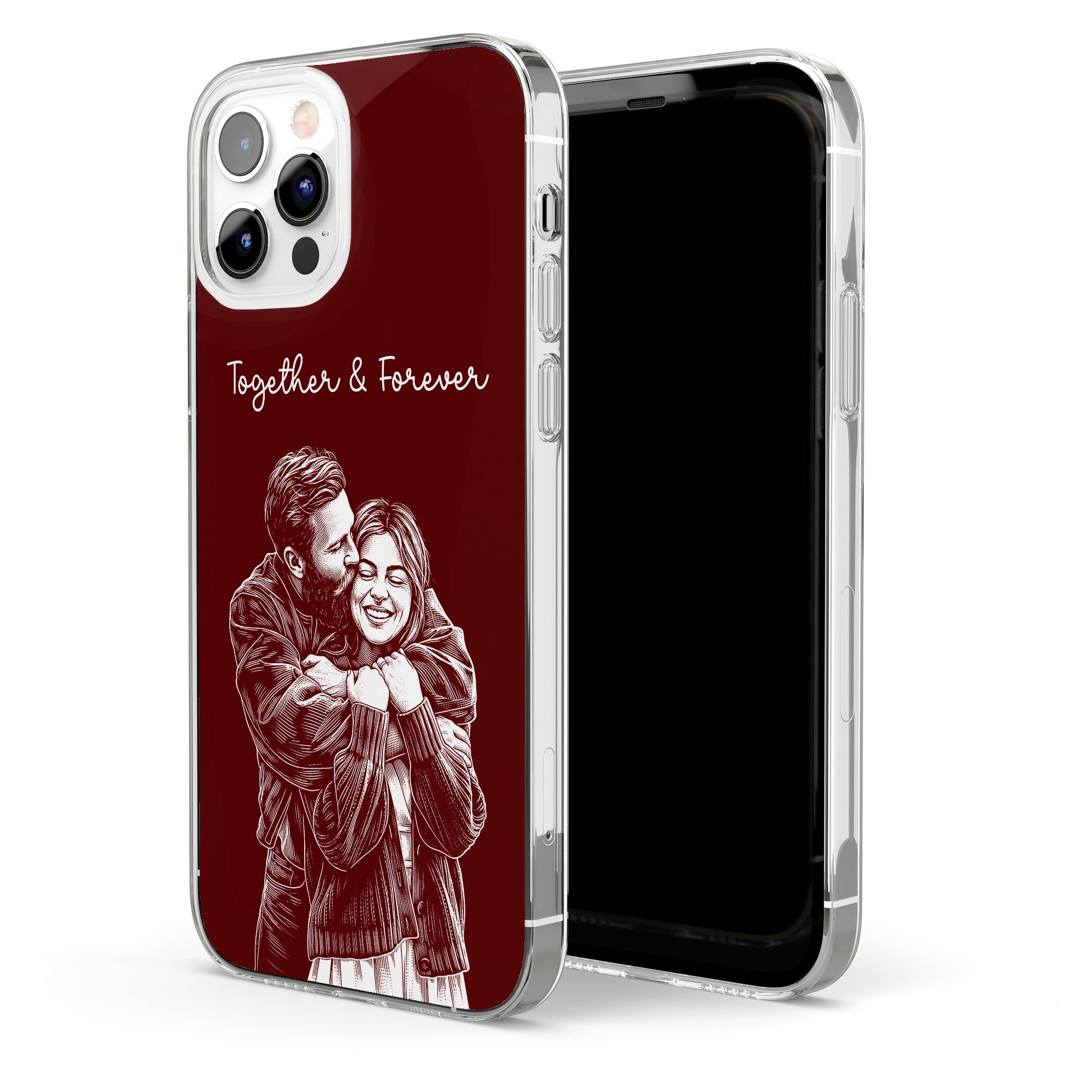 Forever & Always Custom Photo Sketch Line Art Anniversary Gift For Her, Him - Personalized Phone Case