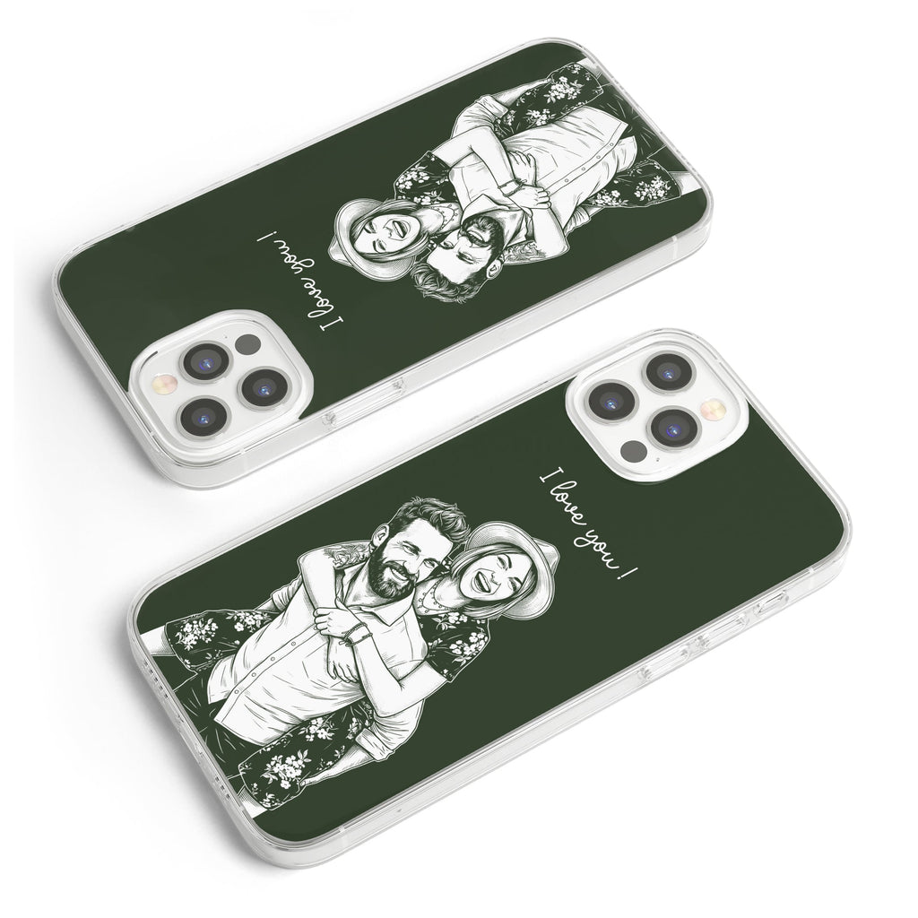 Forever & Always Custom Photo Sketch Line Art Anniversary Gift For Her, Him - Personalized Phone Case