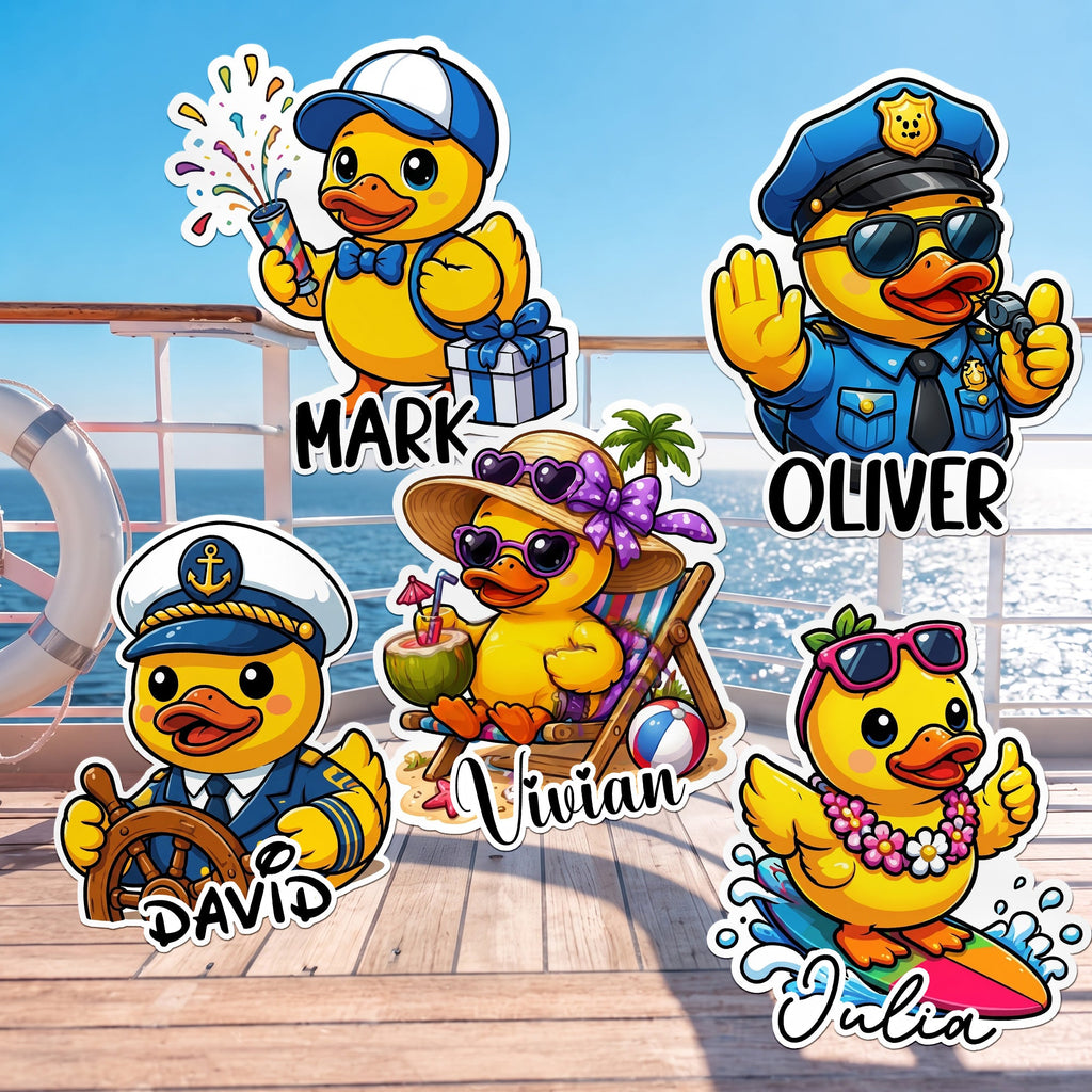 Cute Duck - Cruise Door Signs Stateroom Decor Cruising Family Vacation, Girls Trip - Personalized Magnet