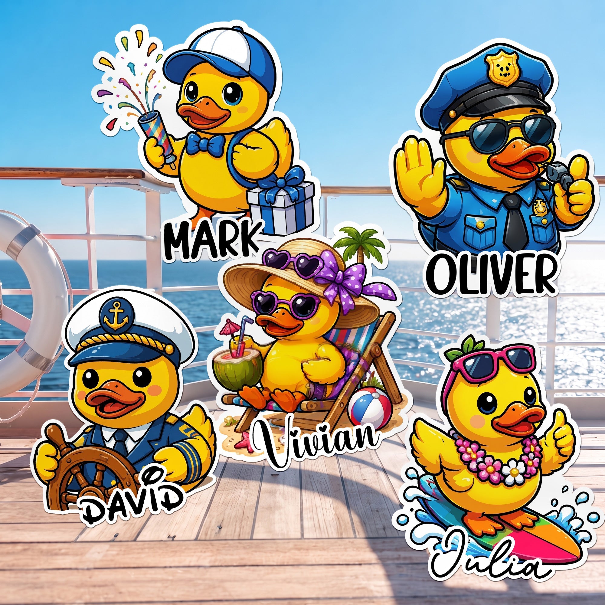 Cute Duck - Cruise Door Signs Stateroom Decor Cruising Family Vacation, Girls Trip - Personalized Magnet