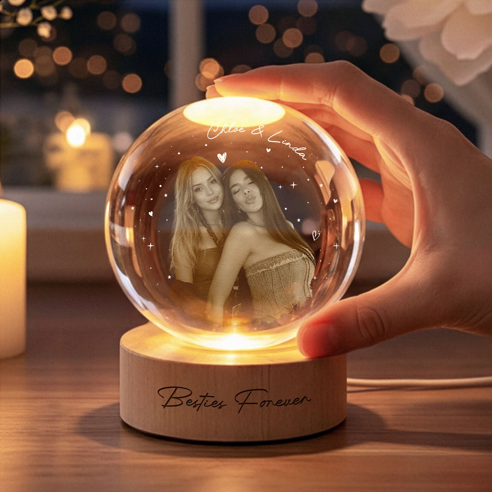 Friendship Thank You Gift - Custom Photo & Message - Personalized Night Light