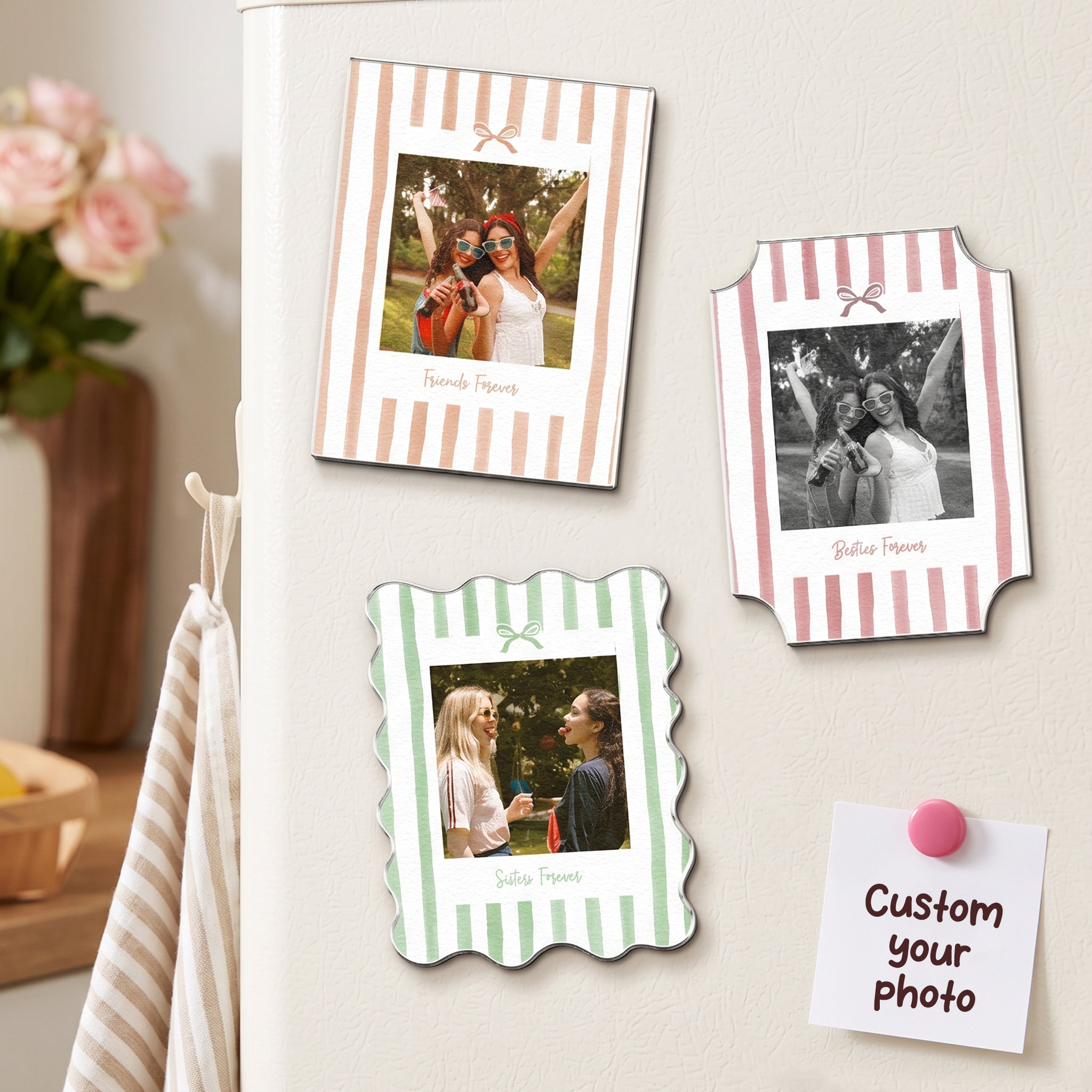 Friendship Thank You Gifts - Retro Frame - Upload Photos - Personalized Magnet
