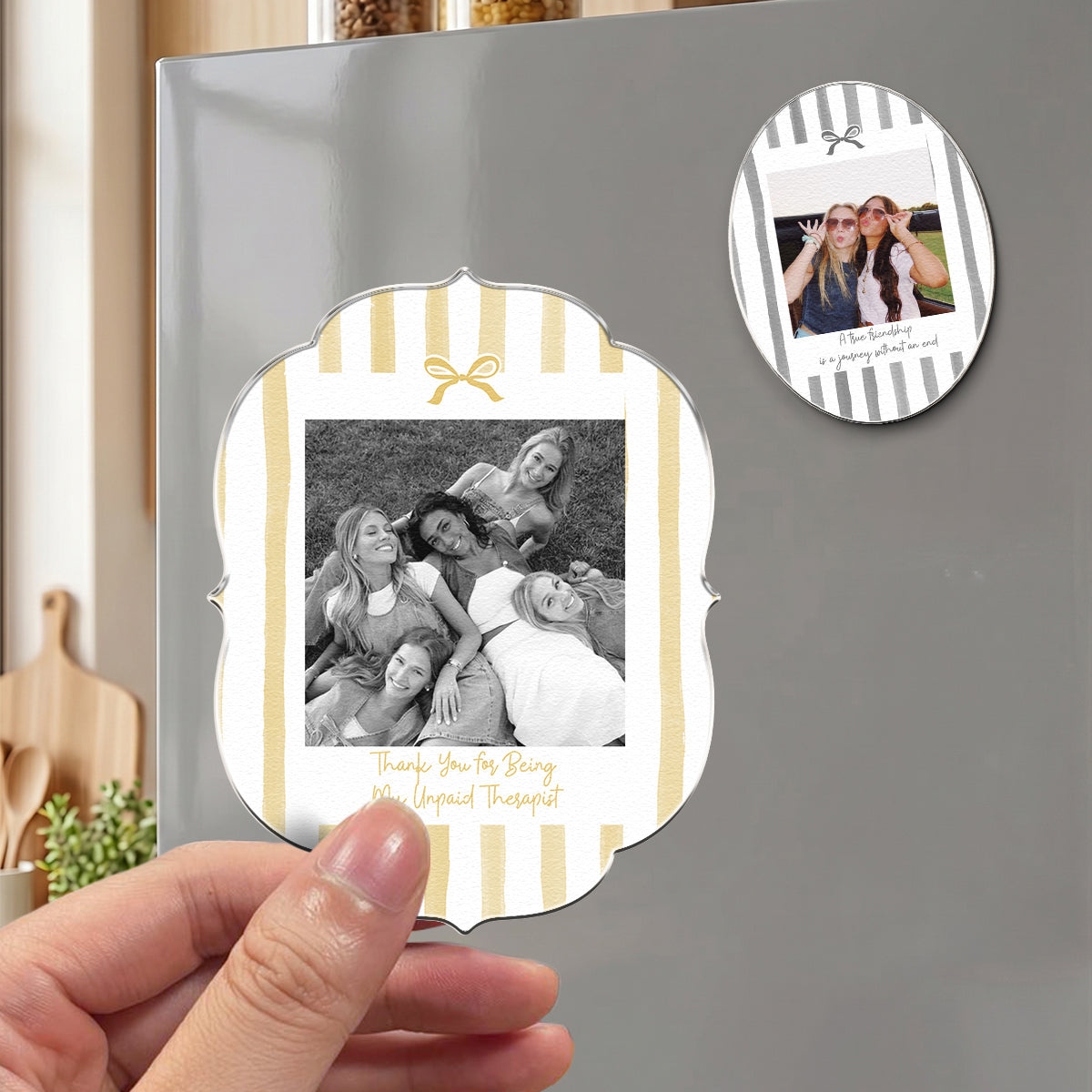 Friendship Thank You Gifts - Retro Frame - Upload Photos - Personalized Magnet