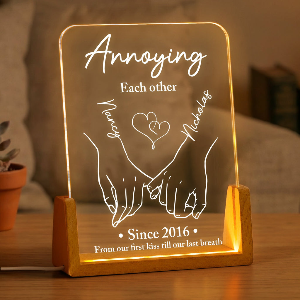 From Our First Kiss Till Our Last Breath Anniversary Gift For Her, Him - Personalized Night Light