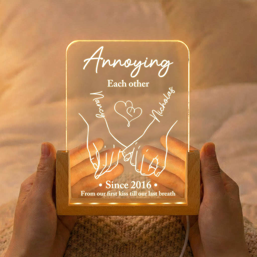 From Our First Kiss Till Our Last Breath Anniversary Gift For Her, Him - Personalized Night Light