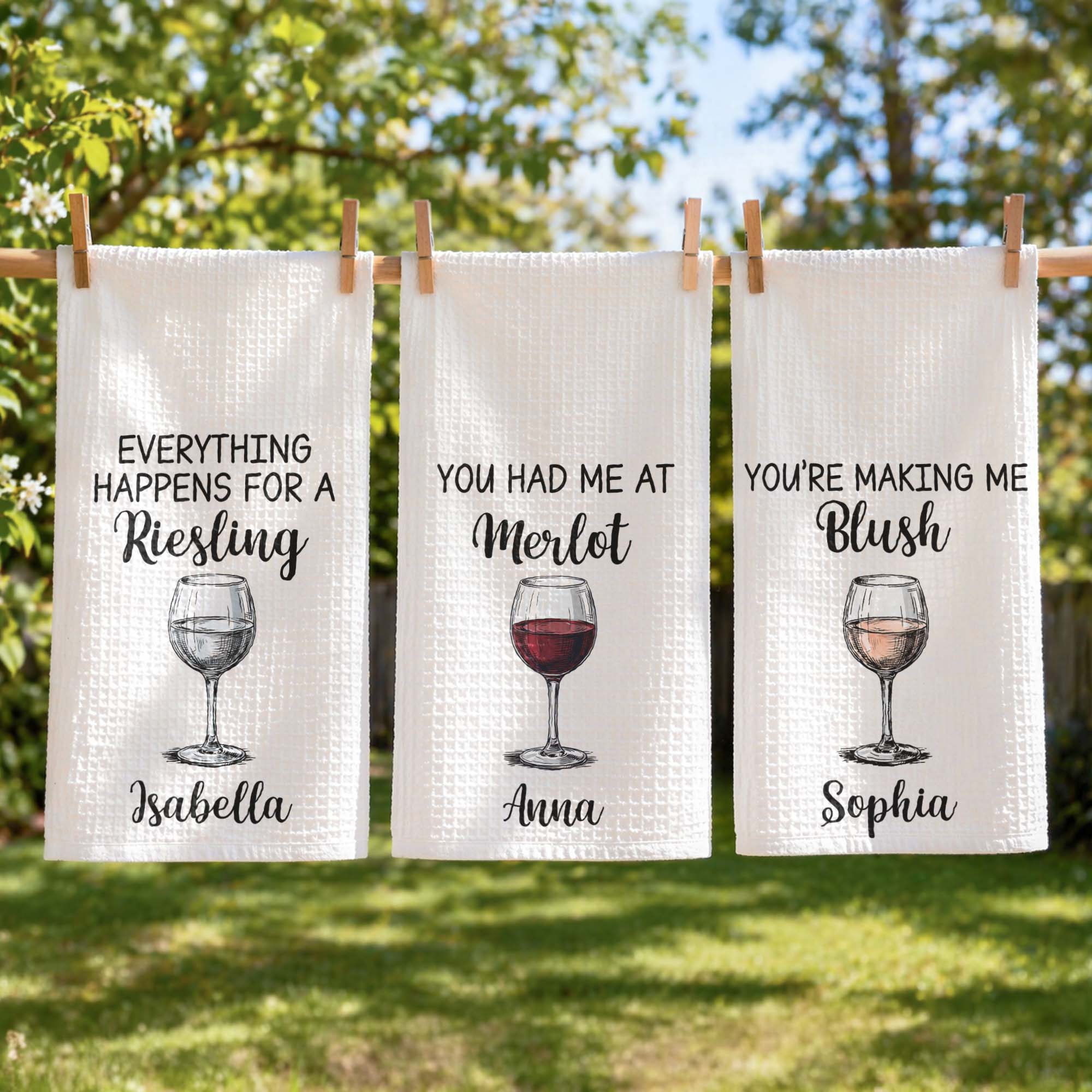 Funny Ahcohol, Wine Gift For Wine Lover, Cocktail Lover Hostess Gift, Girls Night Gift - Personalized Kitchen Towel
