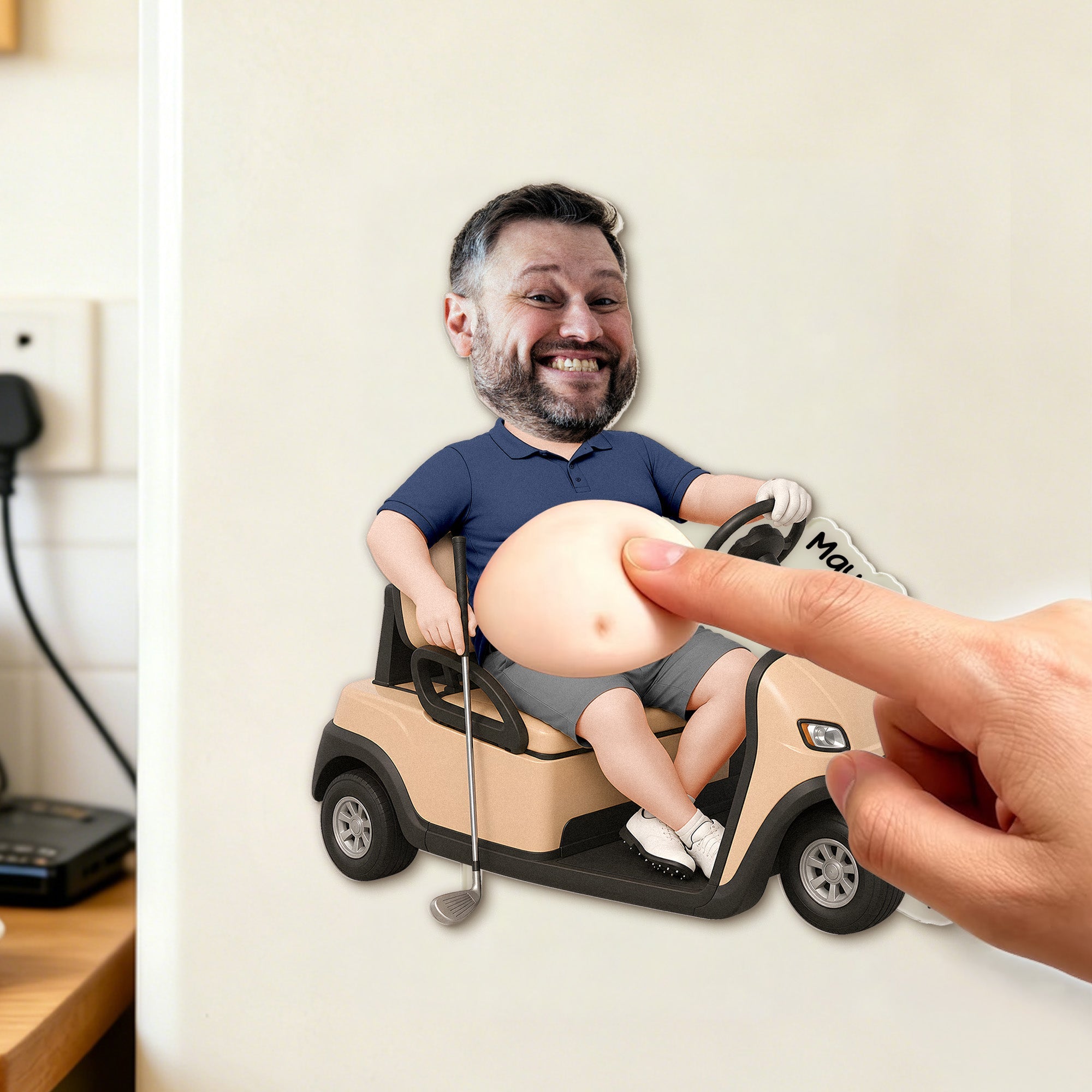 Funny Custom Face For Golf Lovers, Golf Buddy, Husband, Dad - 3D Squishy - Personalized Fridge Magnet