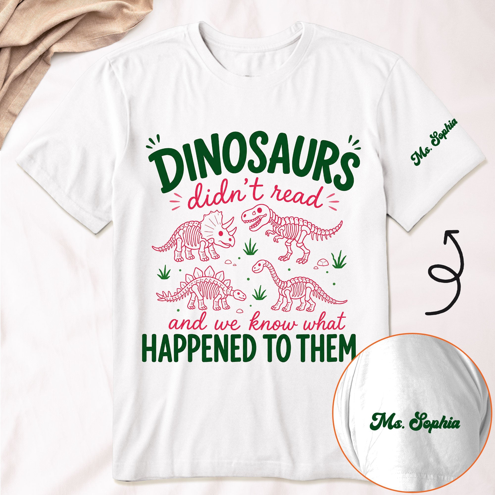 Funny Dinosaurs Didn'T Read - Personalized Shirt