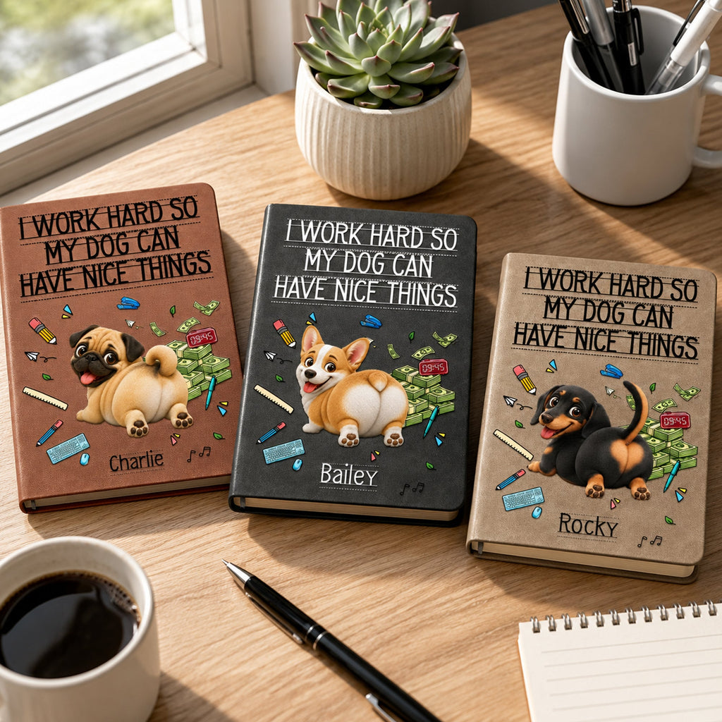 Funny Gift For Dog Lover Coworkers Working Hard For Their Dogs - Personalized Journal