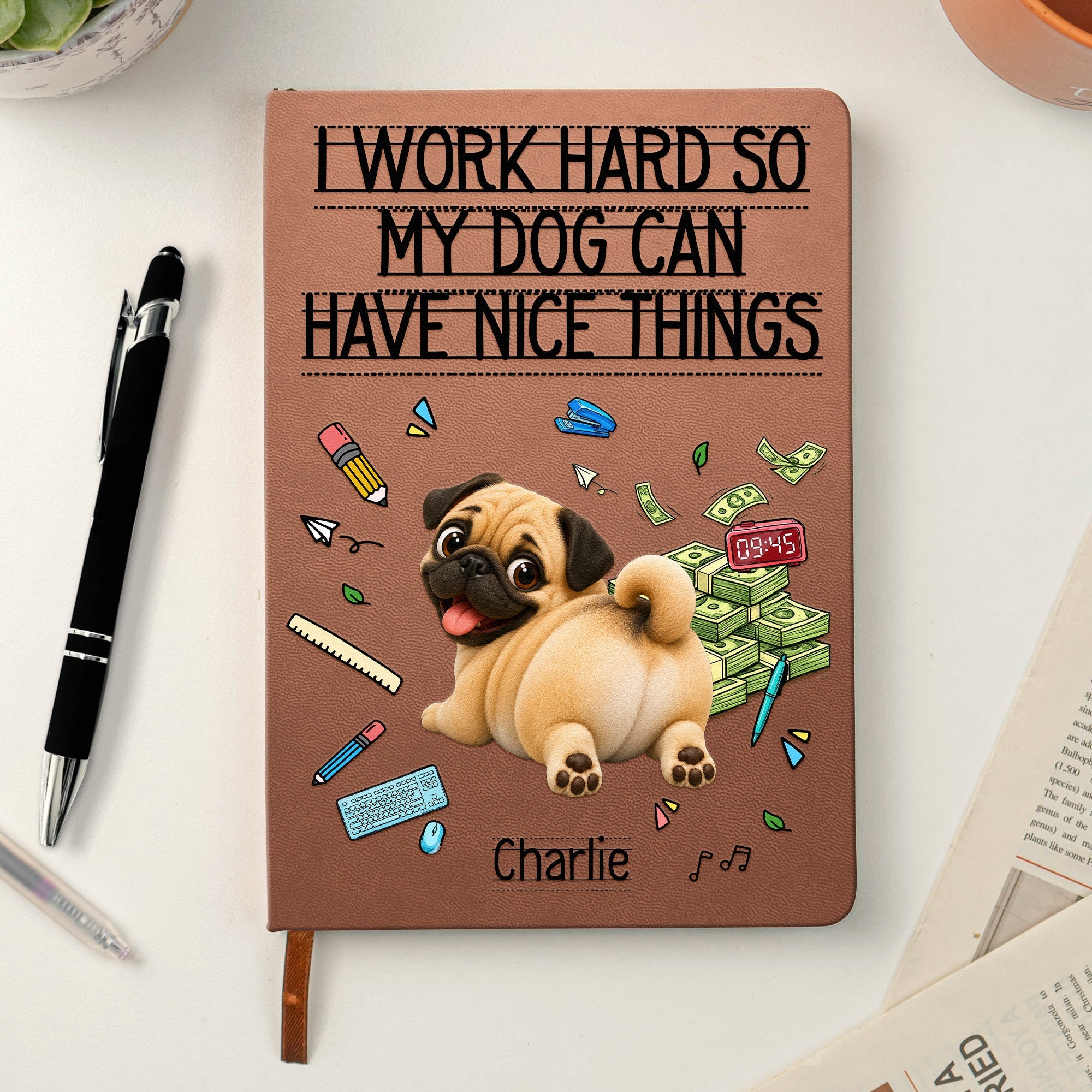 Funny Gift For Dog Lover Coworkers Working Hard For Their Dogs - Personalized Journal