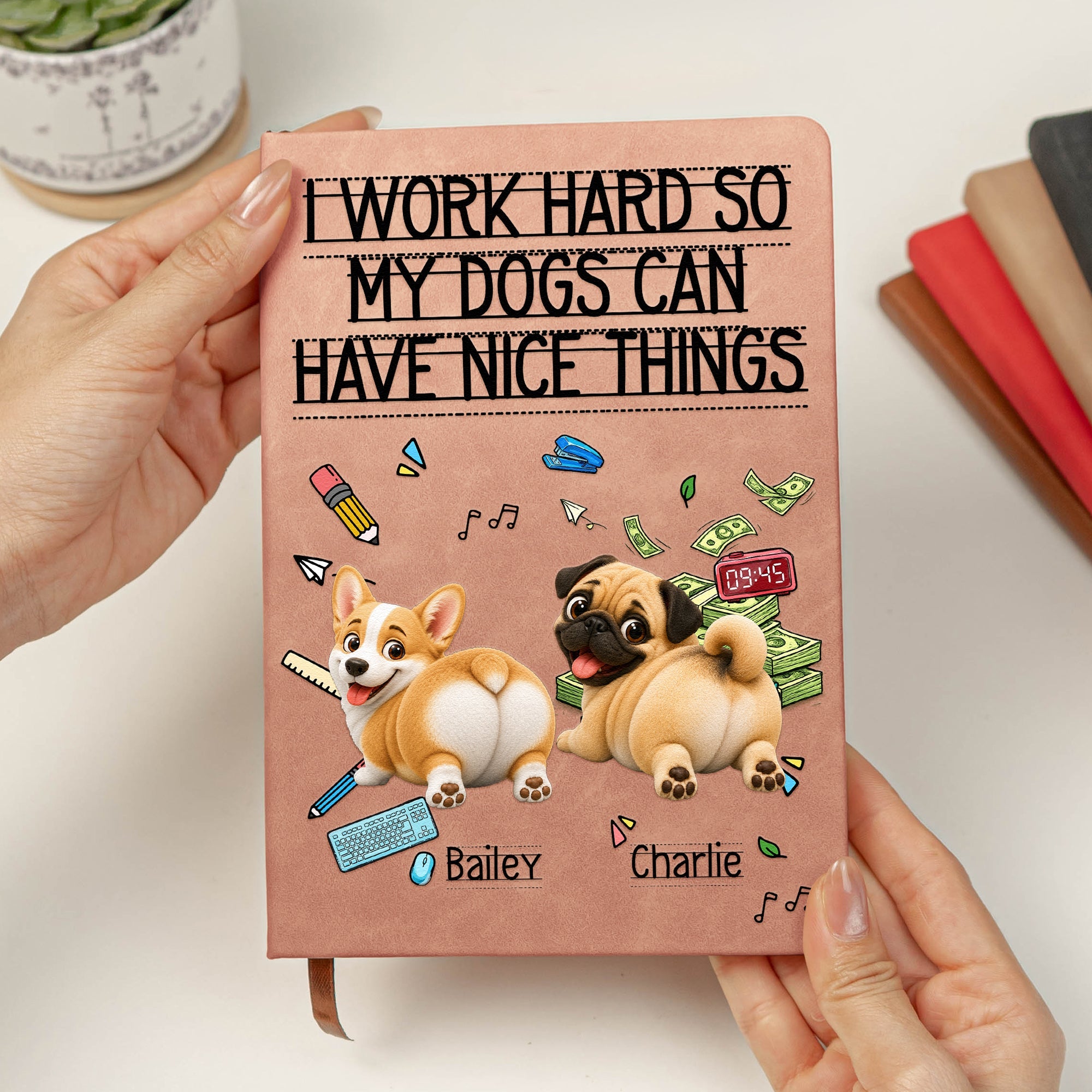 Funny Gift For Dog Lover Coworkers Working Hard For Their Dogs - Personalized Journal