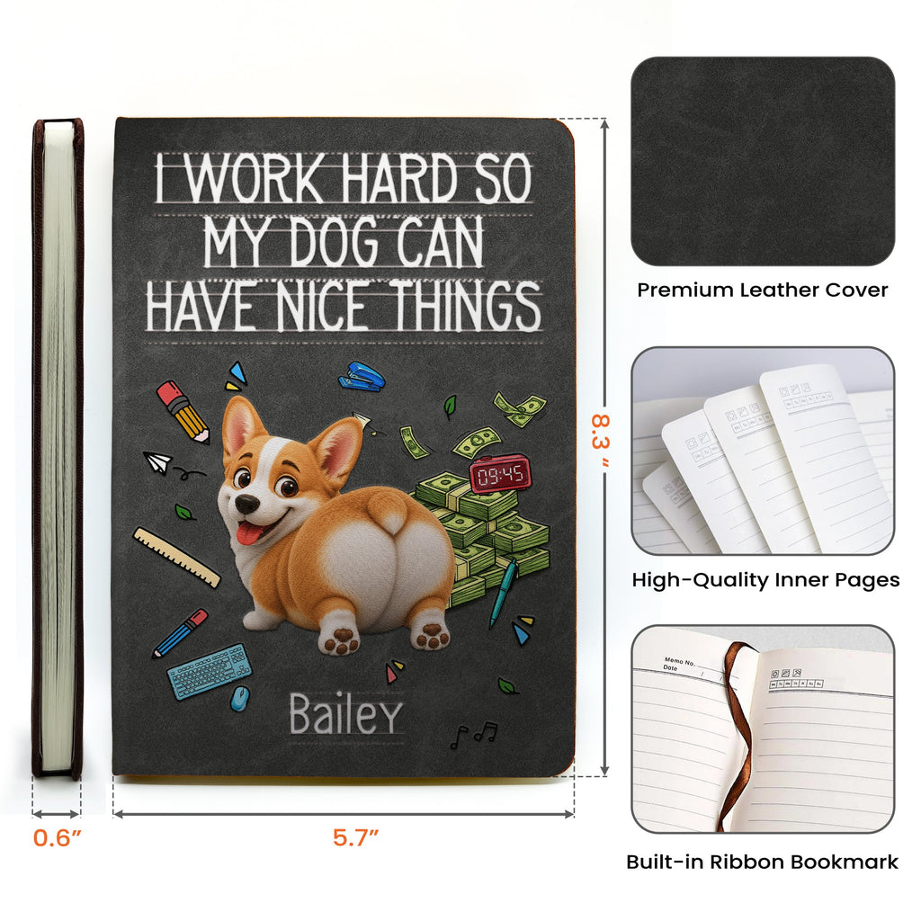 Funny Gift For Dog Lover Coworkers Working Hard For Their Dogs - Personalized Journal