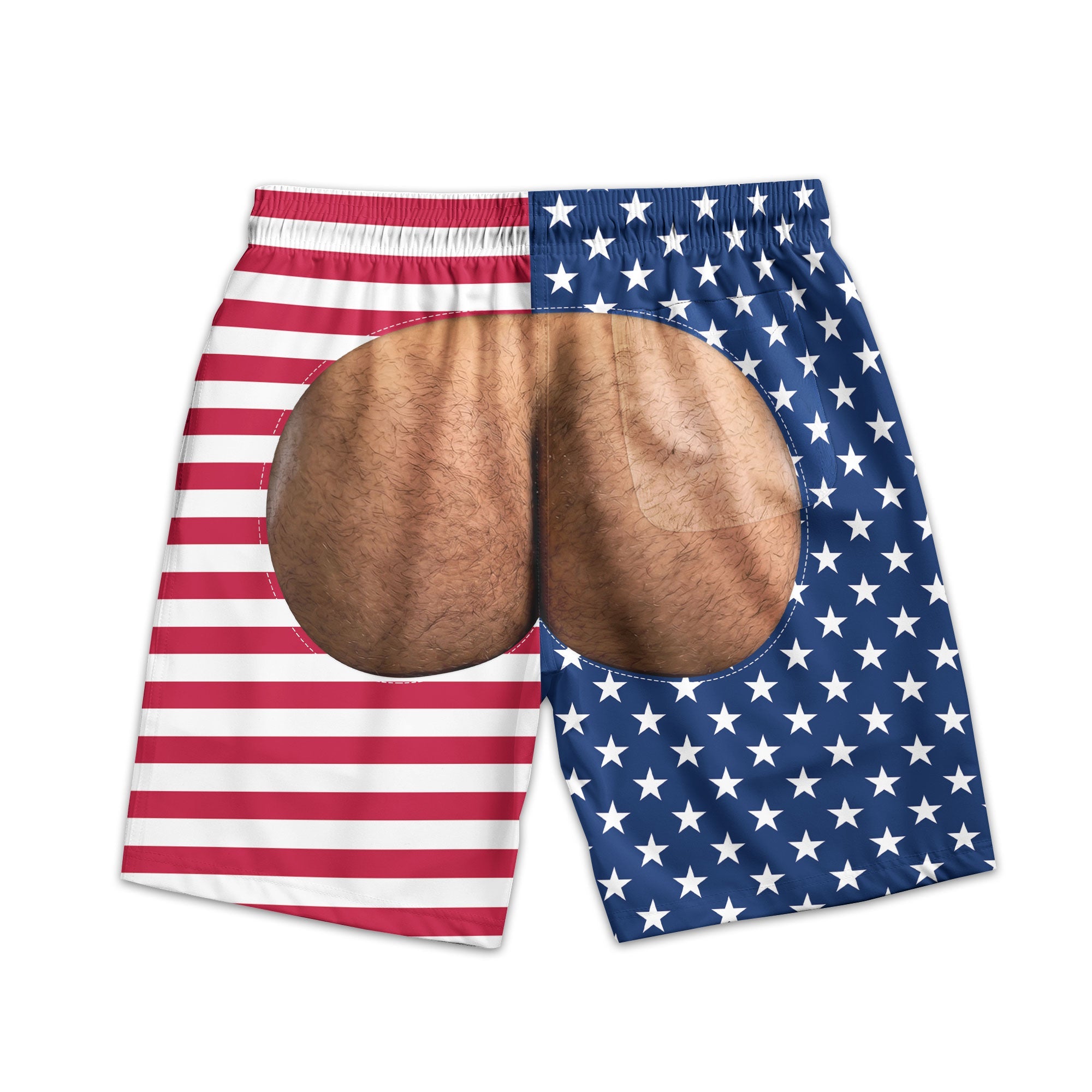 Funny Hairy Big B@@Ty For Him - Summer Beach Buddy - Personalized Shorts