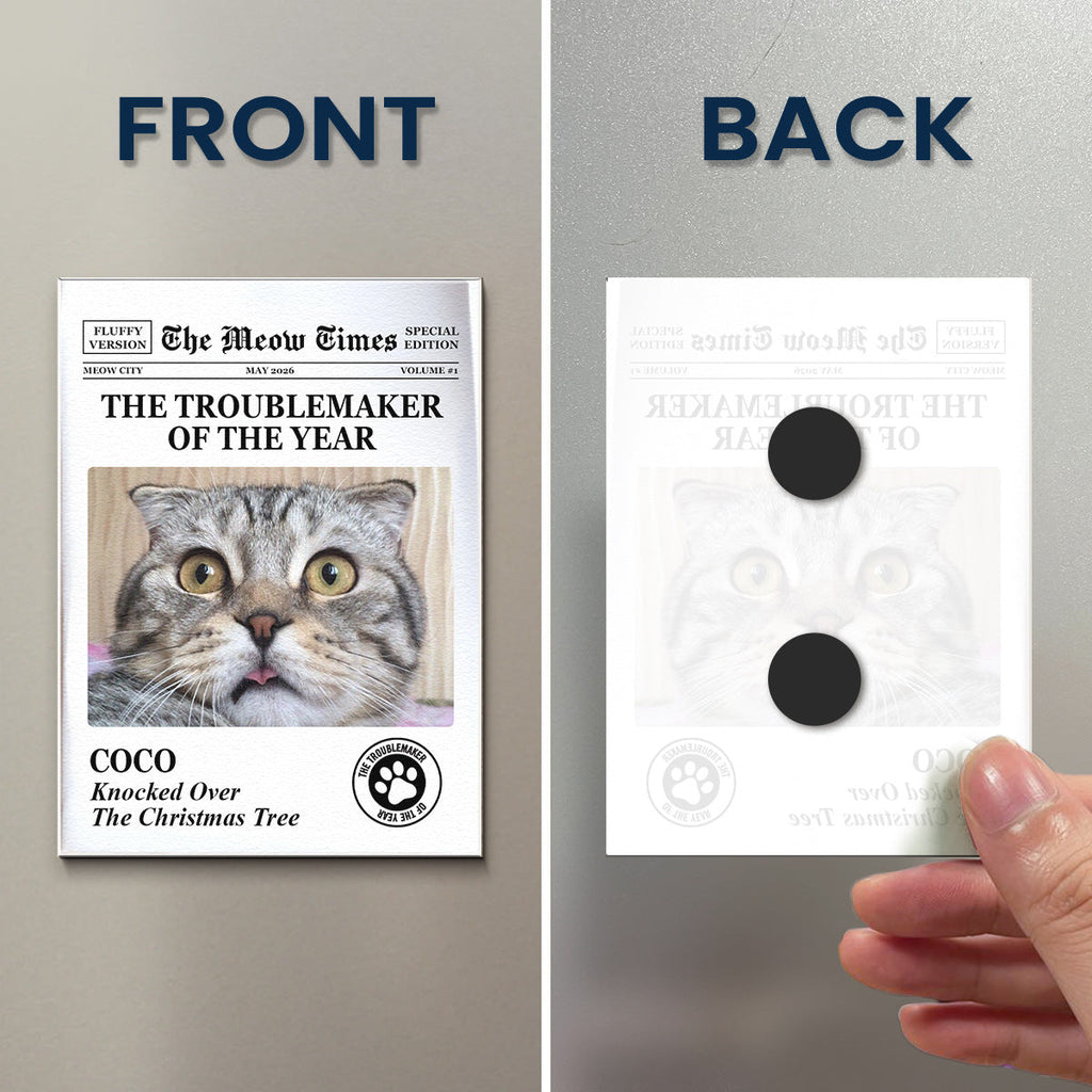 Funny Pet - The Trouble Maker Of The Year, For Dog Lovers, Cat Lovers - Personalized Magnet