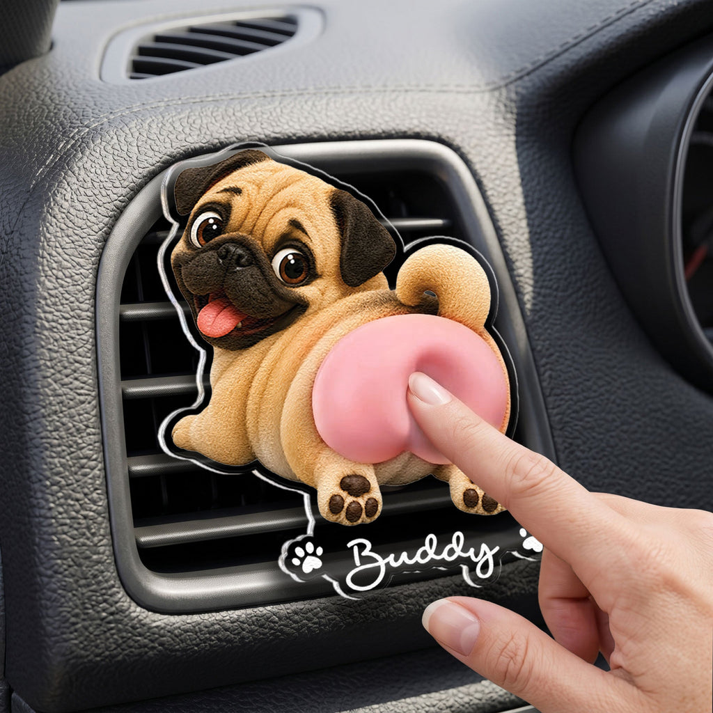Funny Squishy Big Butt Gift For Dog Lover - Personalized Car Vent Clip