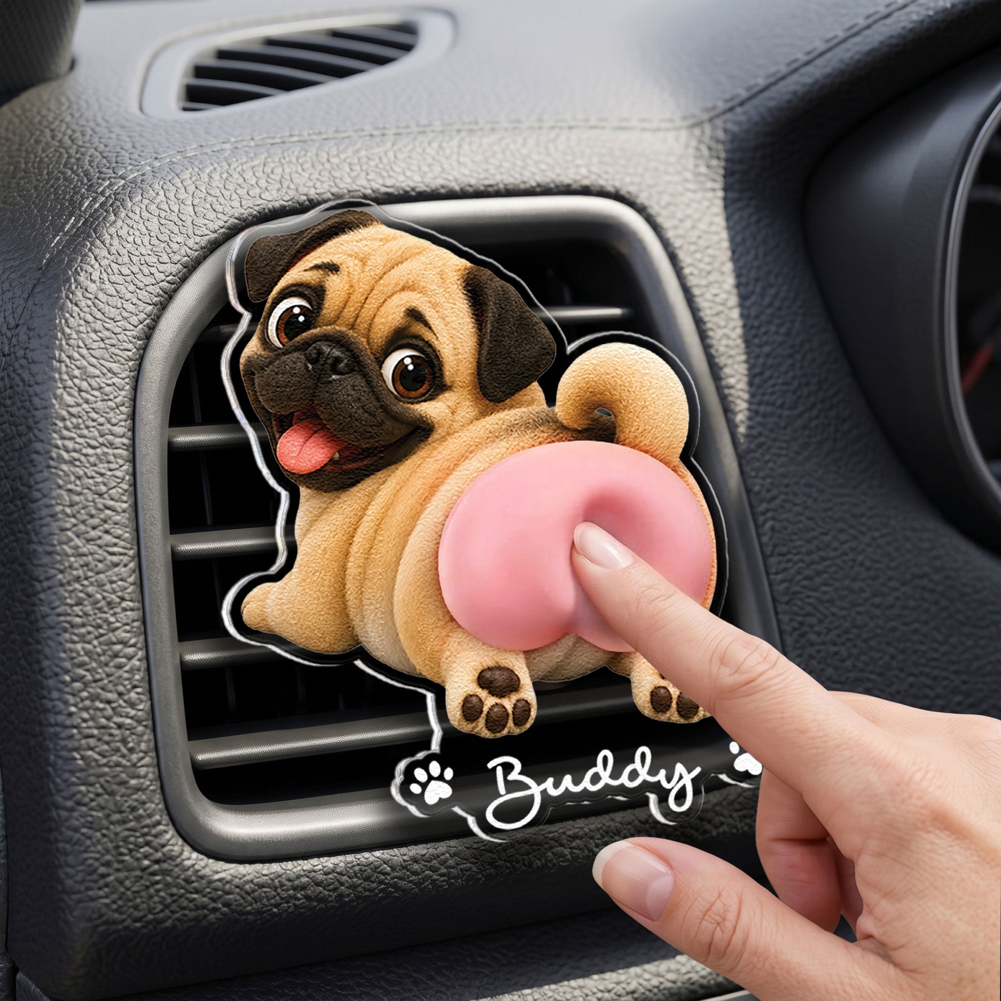 Funny Squishy Big Butt Gift For Dog Lover - Personalized Car Vent Clip