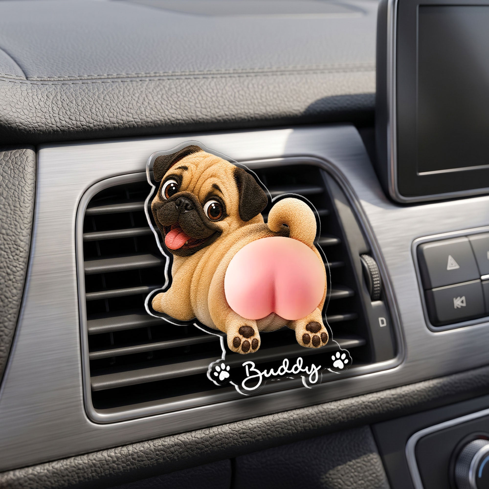 Funny Squishy Big Butt Gift For Dog Lover - Personalized Car Vent Clip