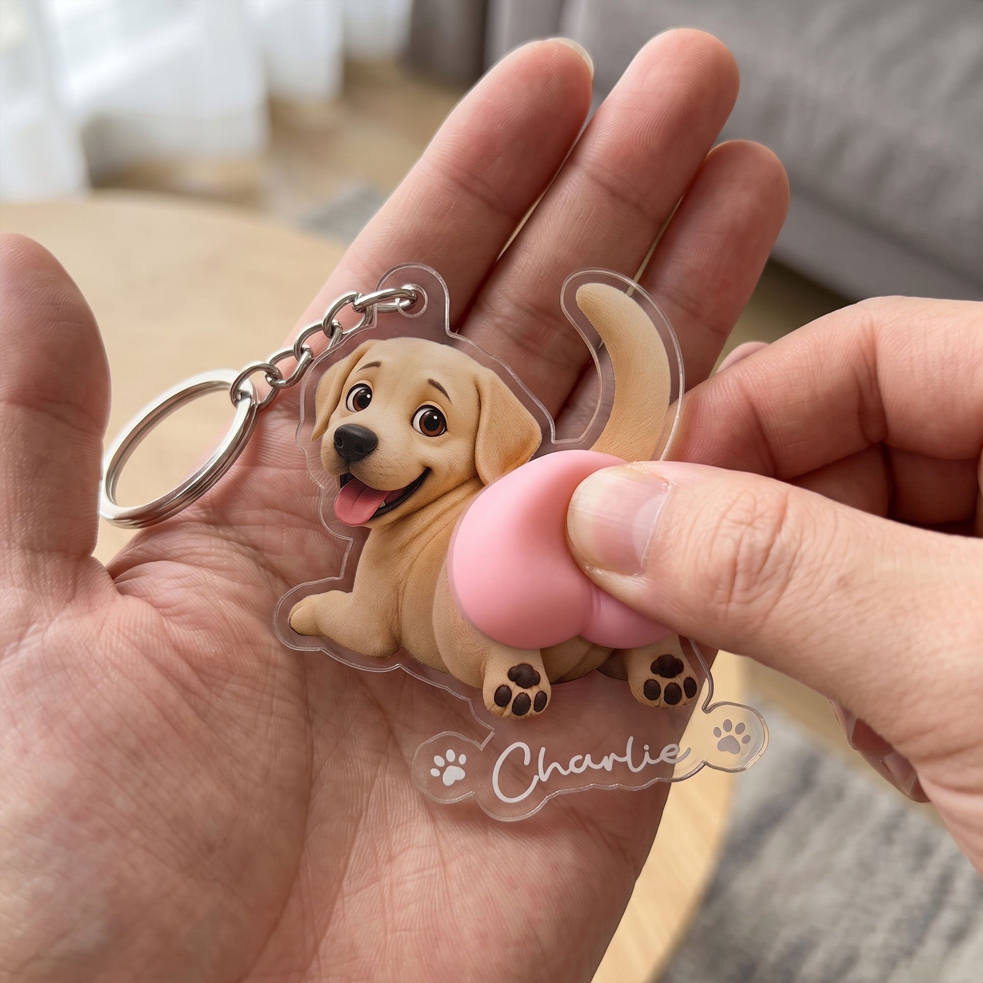 Funny Squishy Big Butt Gift For Dog Lover - Personalized Keychain