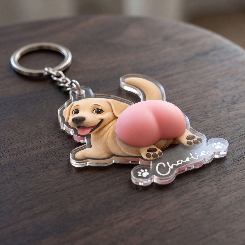 Funny Squishy Big Butt Gift For Dog Lover - Personalized Keychain
