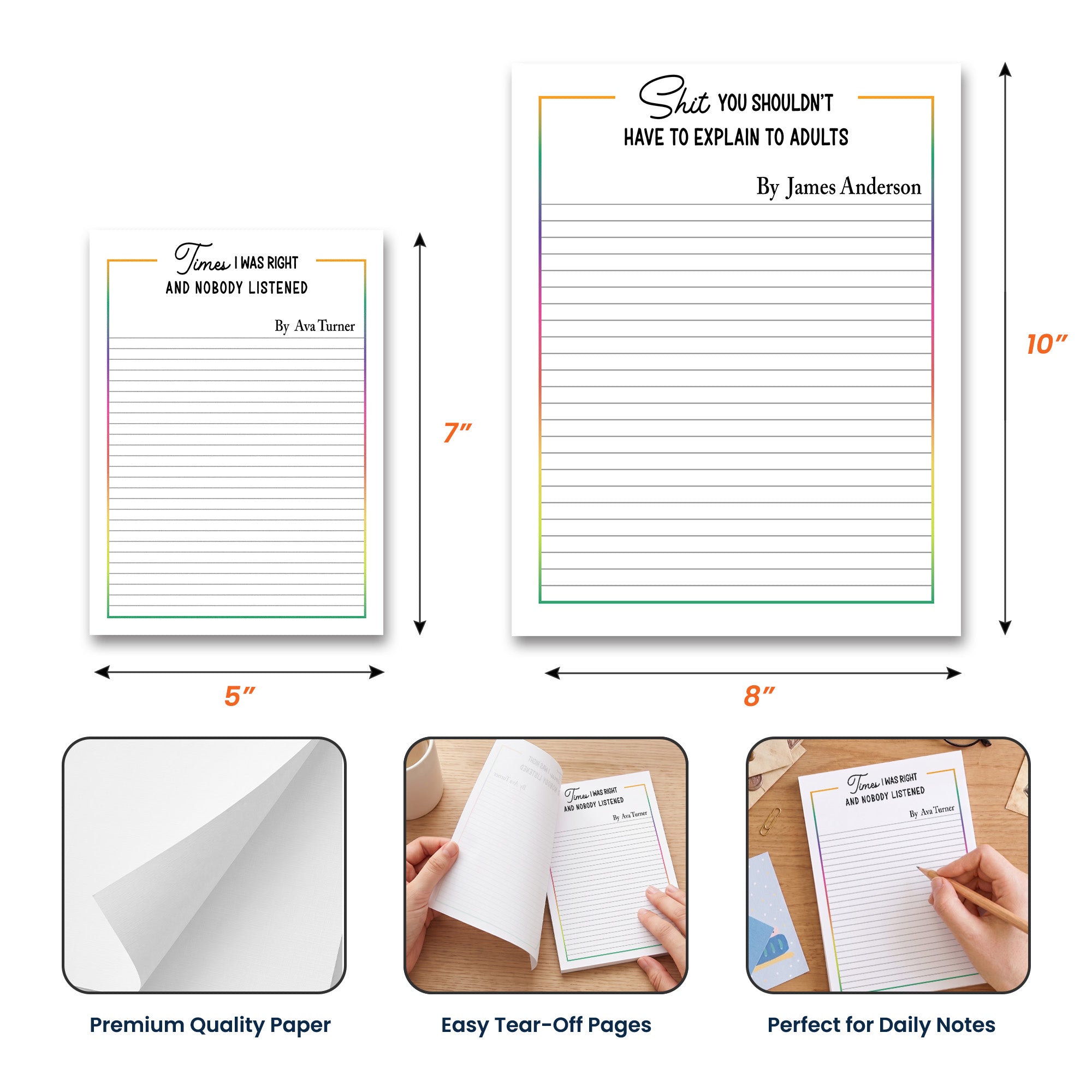 Funny Stationery, Funny Coworker Bulk Gifts For Teacher, Boss - Personalized Notepad